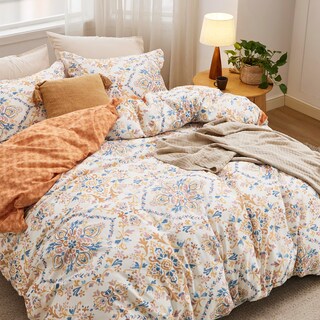 Foto 6 | Funda de Edredón Reversible Tamaño King Floral Naranja- Venta Internacional