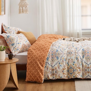 Foto 7 | Funda de Edredón Reversible Tamaño King Floral Naranja- Venta Internacional