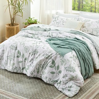 Foto 2 | Juego de Edredón Bedsure Individual con Estampado Floral Blanco Y Verde - Venta Internacional