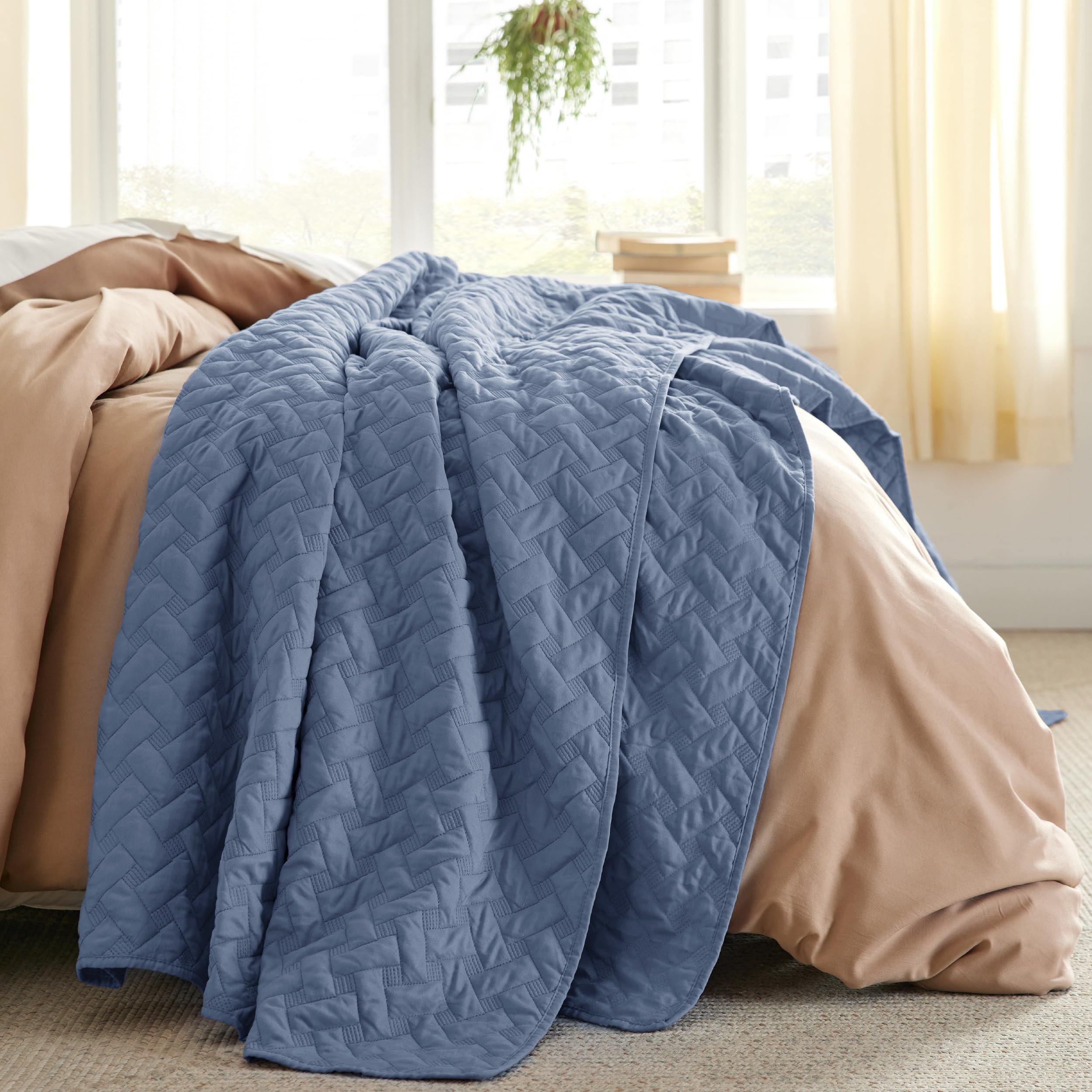 Foto 4 pulgar | Colchas Ligeras Quilt Bedsure King Azul Mineral - Venta Internacional