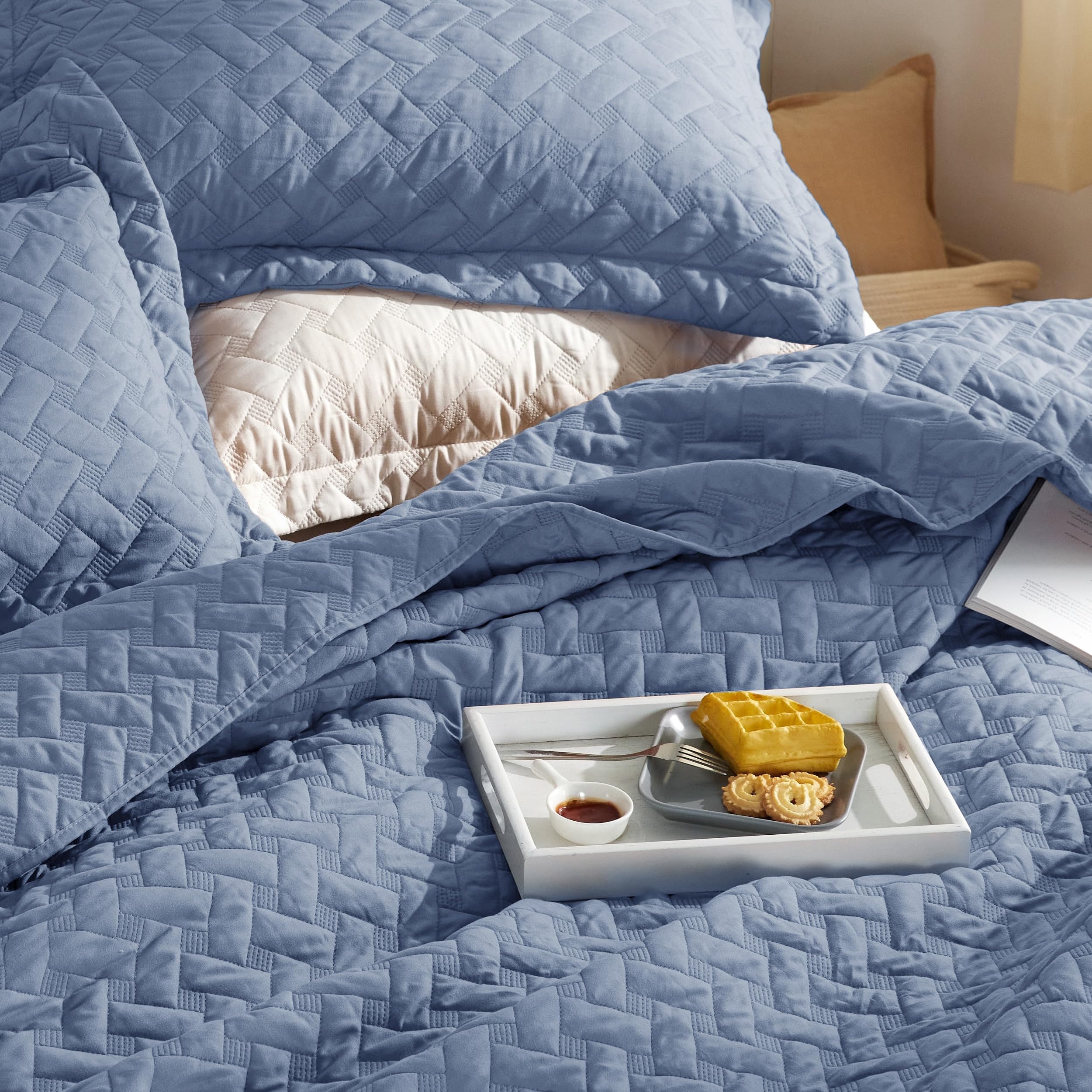 Foto 5 pulgar | Colchas Ligeras Quilt Bedsure King Azul Mineral - Venta Internacional