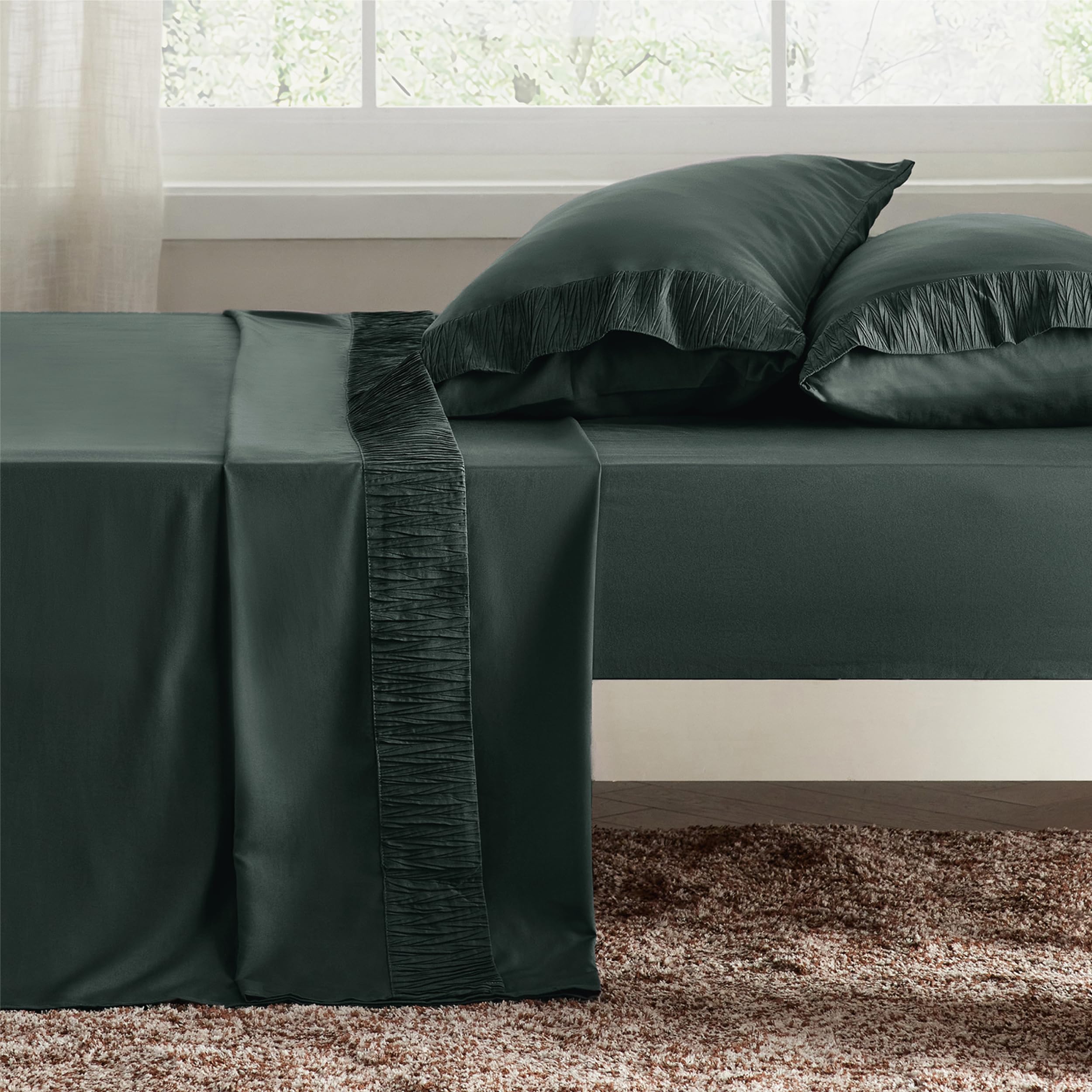Foto 4 pulgar | Juego de Sábanas Bedsure California King 4 Piezas Verde Bosque - Venta Internacional