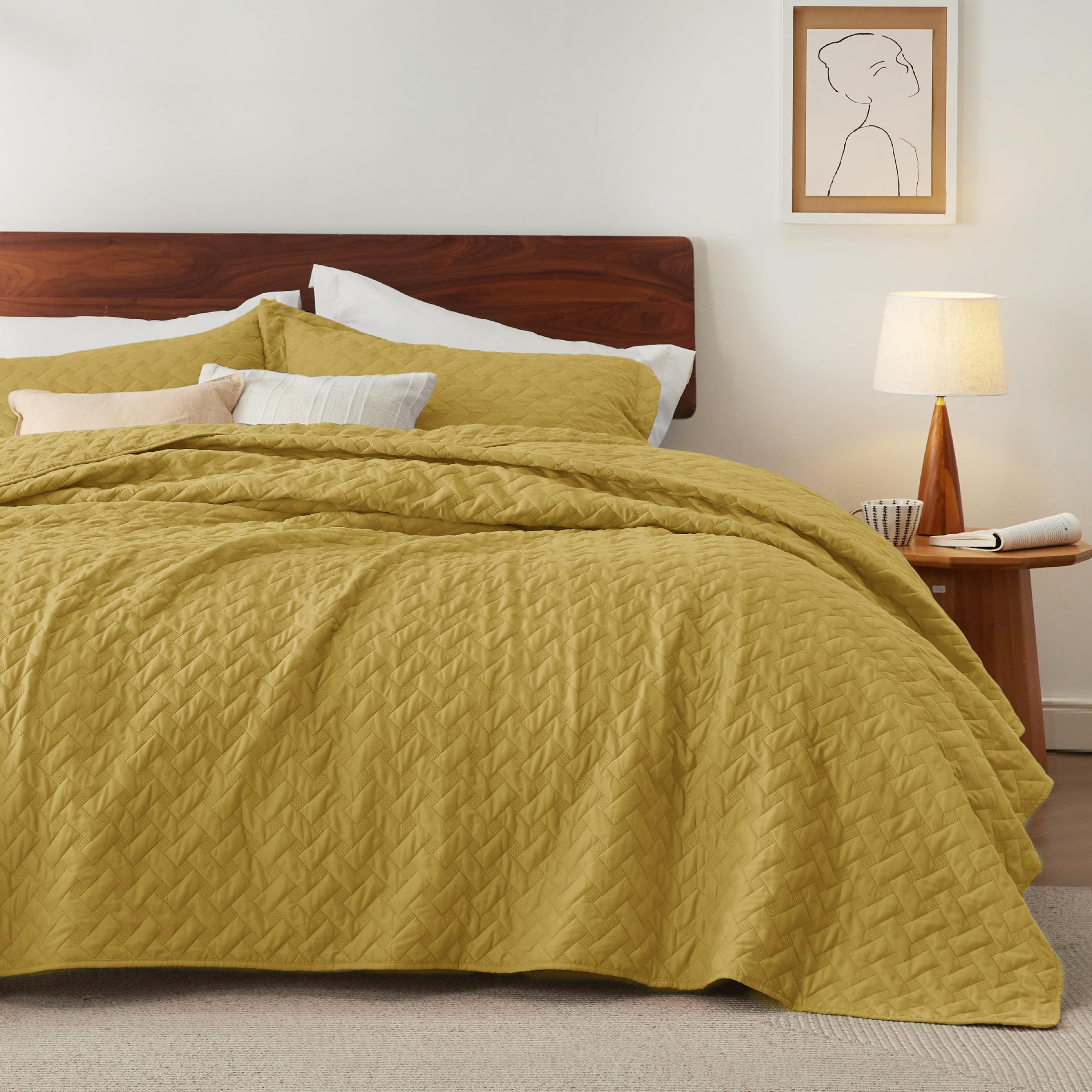 Foto 2 pulgar | Colcha Bedsure Queen Amarillo Mostaza - Venta Internacional