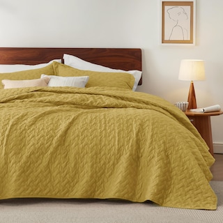 Foto 1 | Colcha Bedsure Queen Amarillo Mostaza - Venta Internacional