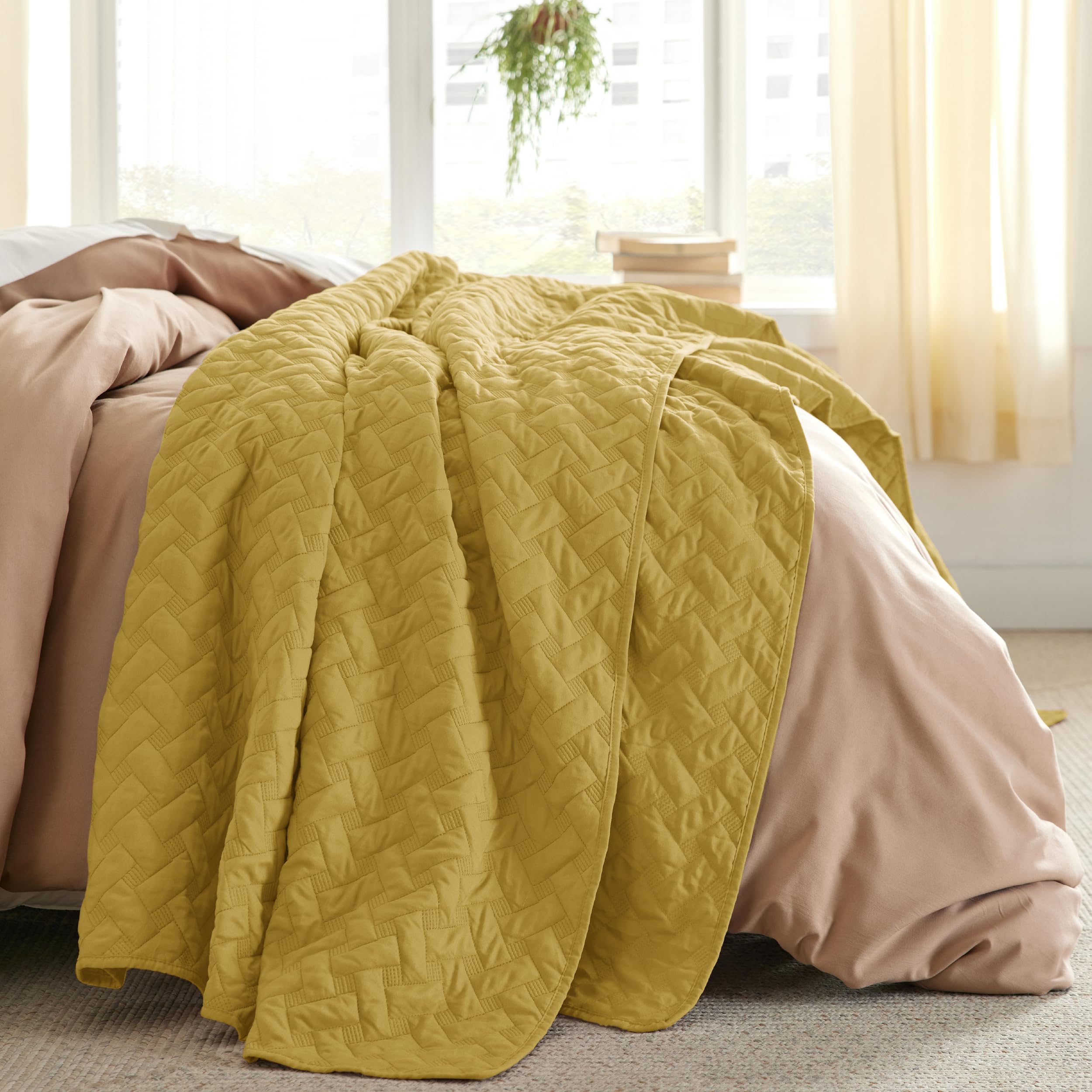 Foto 3 pulgar | Colcha Bedsure Queen Amarillo Mostaza - Venta Internacional