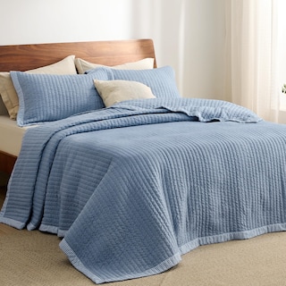 Foto 1 | Colcha Bedsure Queen Size Azul 3 Piezas - Venta Internacional