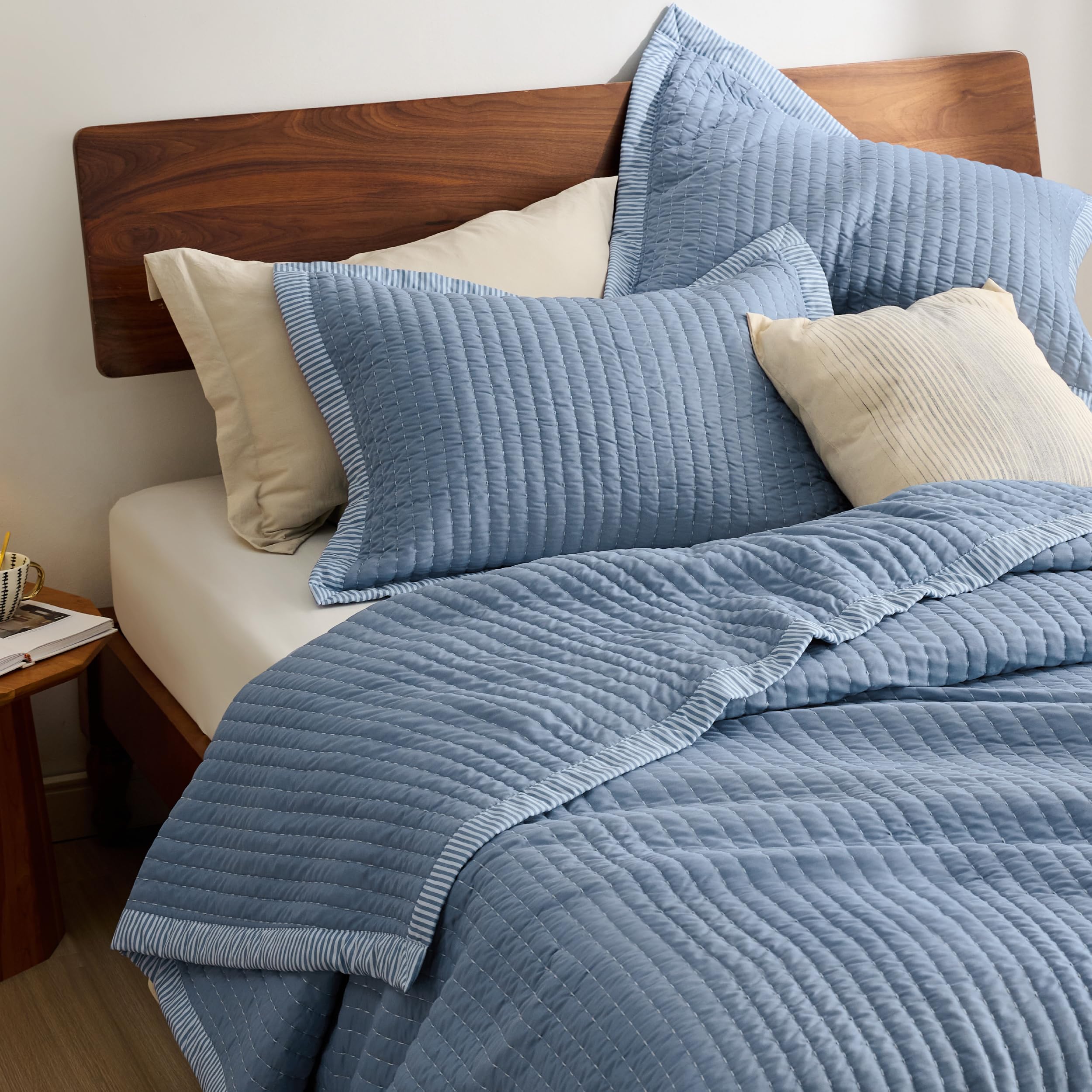 Foto 4 pulgar | Colcha Bedsure Queen Size Azul 3 Piezas - Venta Internacional