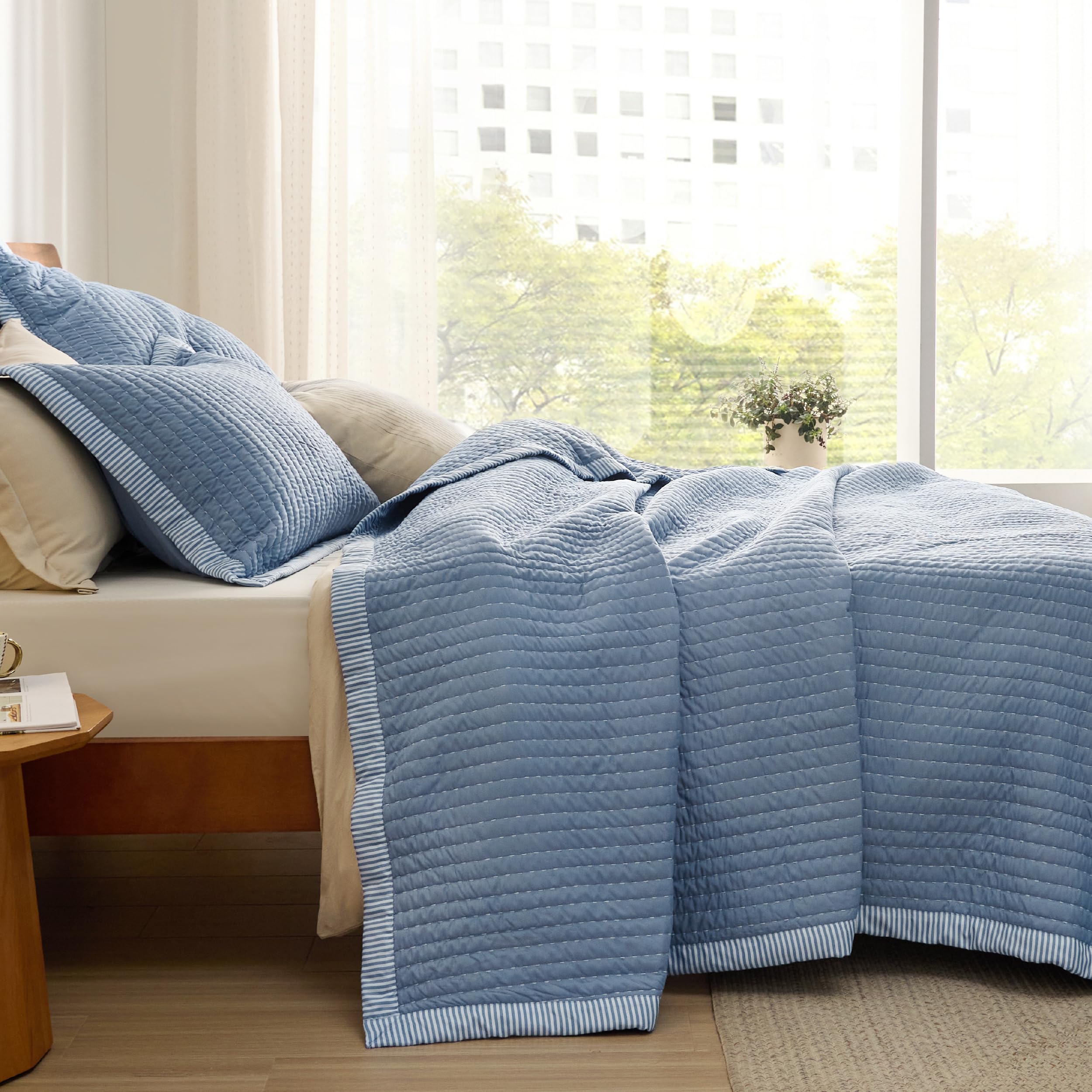 Foto 5 pulgar | Colcha Bedsure Queen Size Azul 3 Piezas - Venta Internacional