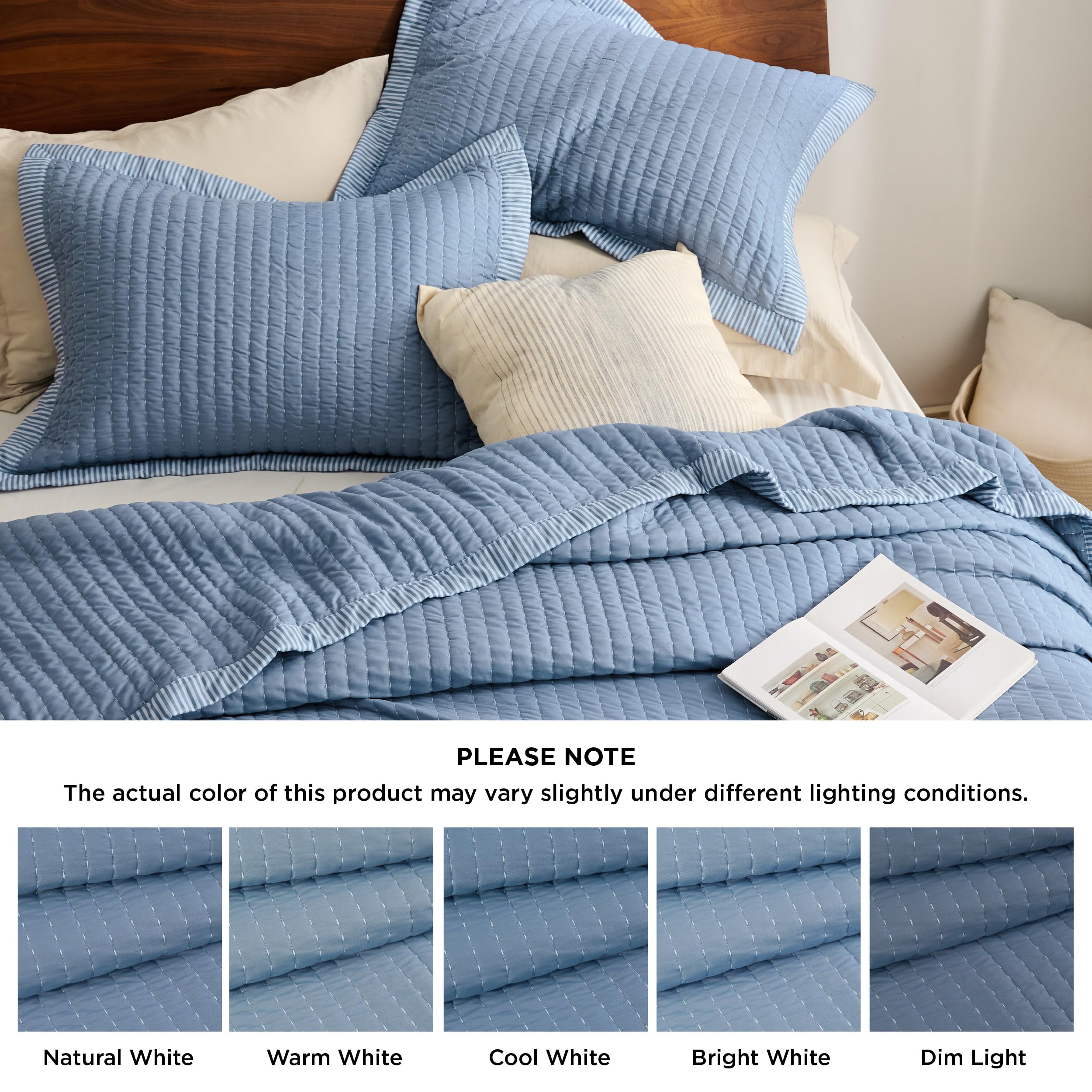 Foto 8 pulgar | Colcha Bedsure Queen Size Azul 3 Piezas - Venta Internacional