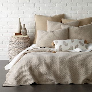 Foto 1 | Set De Edredón Levtex Home Cross Stitch Taupe King Con 2 Fundas - Venta Internacional.
