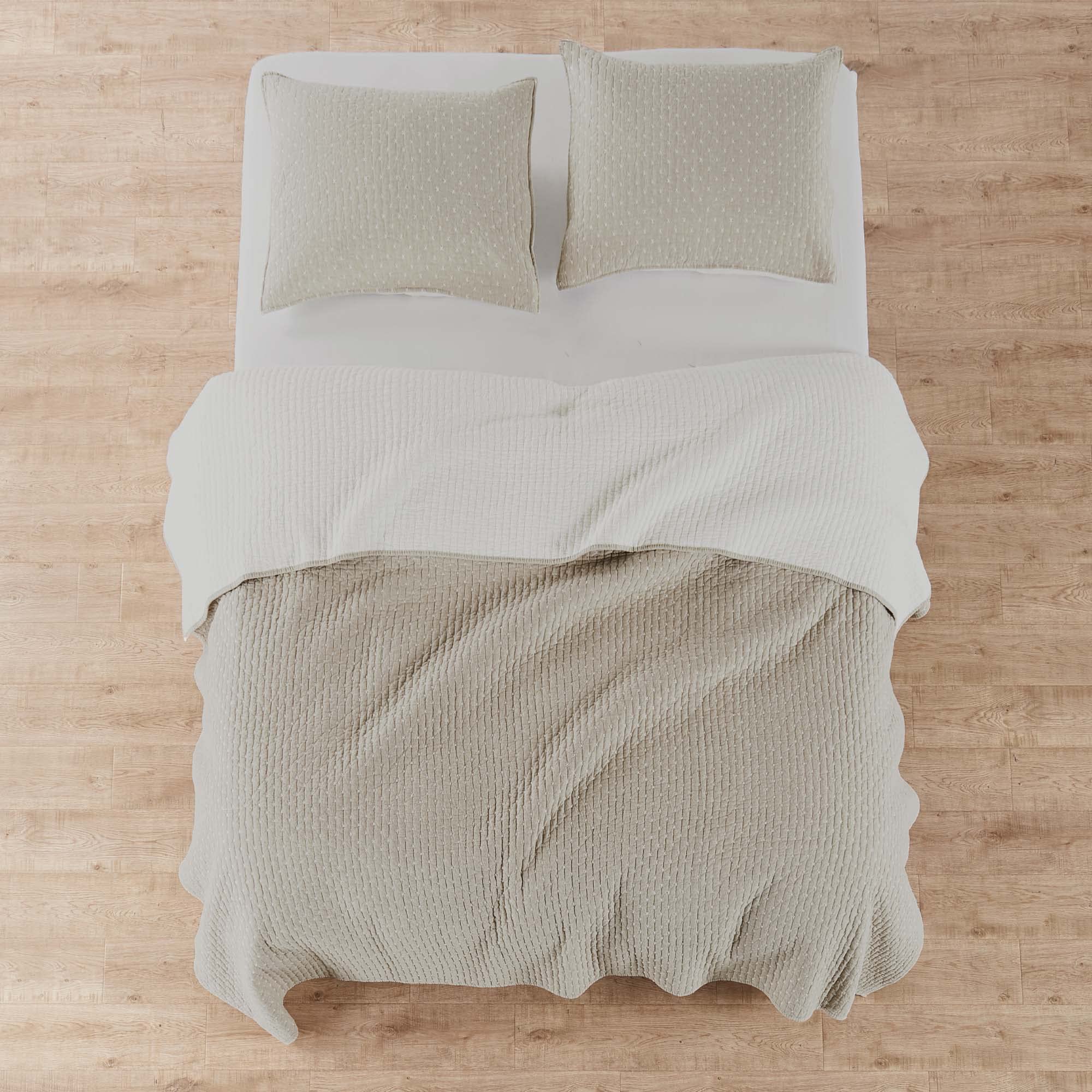Foto 6 | Set De Edredón Levtex Home Cross Stitch Taupe King Con 2 Fundas - Venta Internacional.
