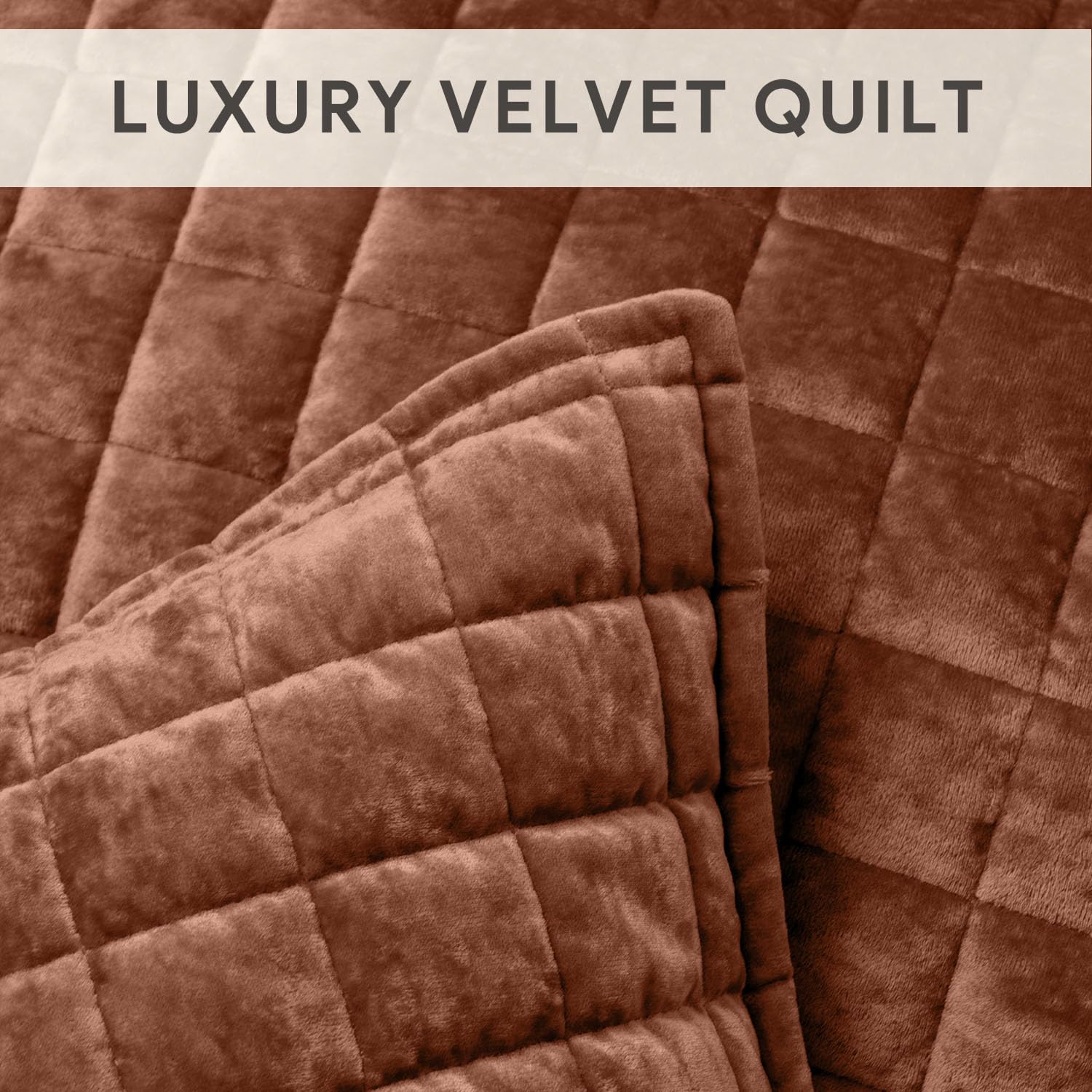 Foto 6 pulgar | Juego De Colcha Recyco Luxury Velvet King Size Con 2 Fundas De Terracota - Venta Internacional.