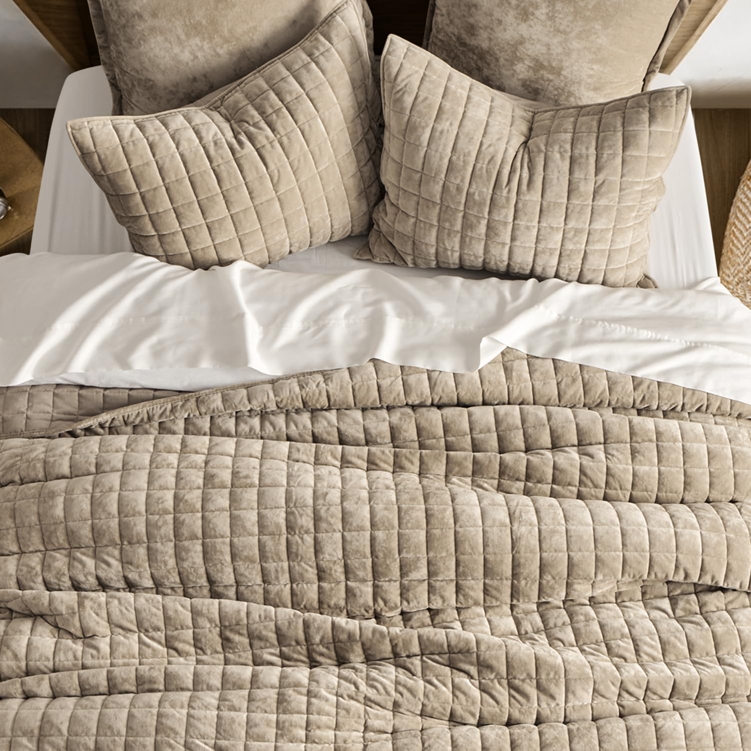 Foto 4 pulgar | Juego De Edredón Recyco Luxury Velvet King Size Urban Taupe - Venta Internacional.