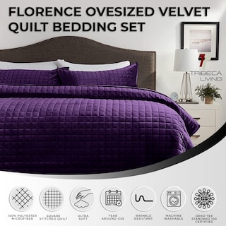 Foto 3 | Juego De Colcha Tribeca Living Luxury Velvet King Con 2 Fundas De Almohada - Venta Internacional.