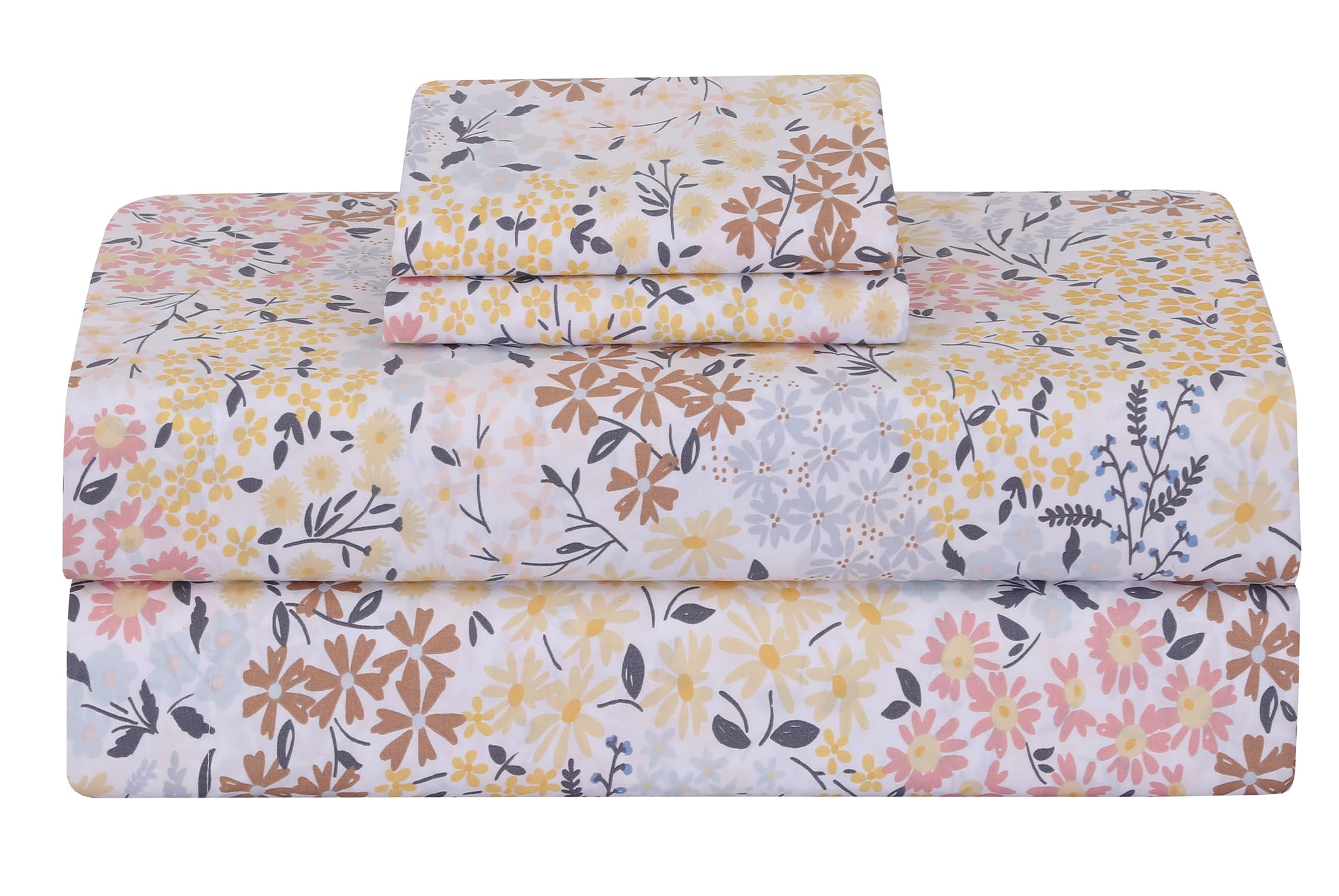 Juego De Sábanas Feather & Stitch, 100% Algodón, 300 Hilos, Percal King - Venta Internacional.