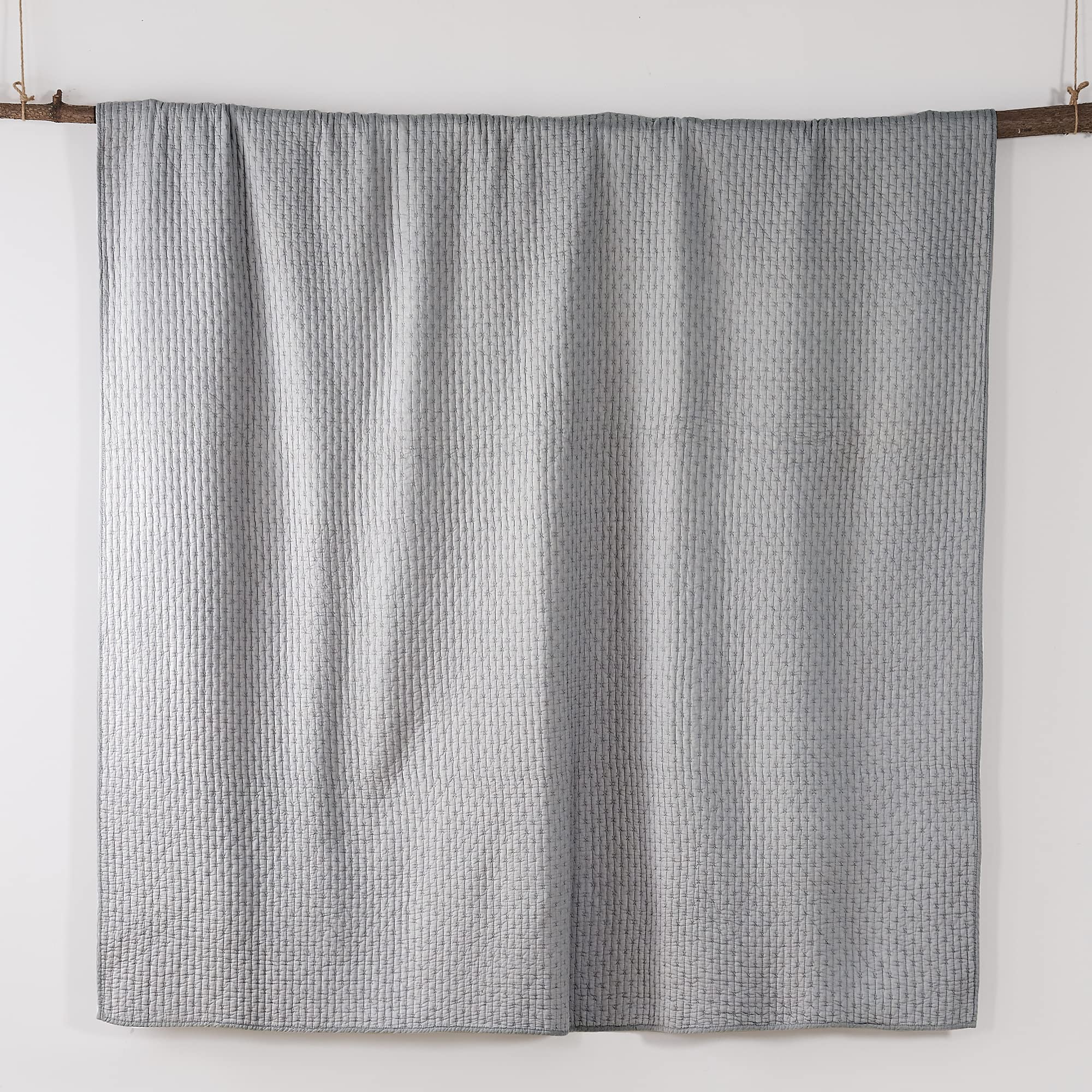 Foto 6 | Set De Edredón Levtex Home Cross Stitch Gris Claro 100% Algodón - Venta Internacional.