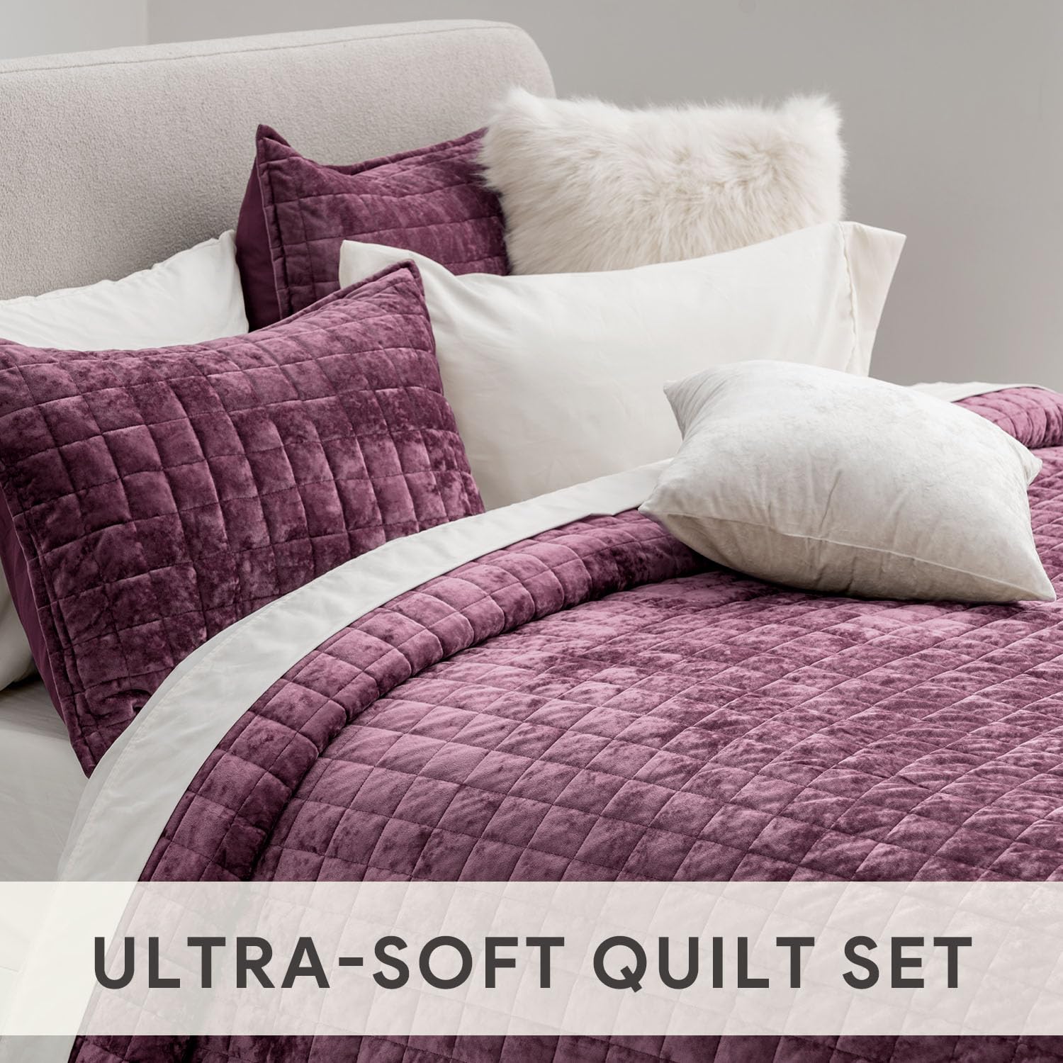 Foto 4 | Juego De Edredón Recyco Luxury Velvet Full Queen Con 2 Fundas, Color Malva - Venta Internacional.
