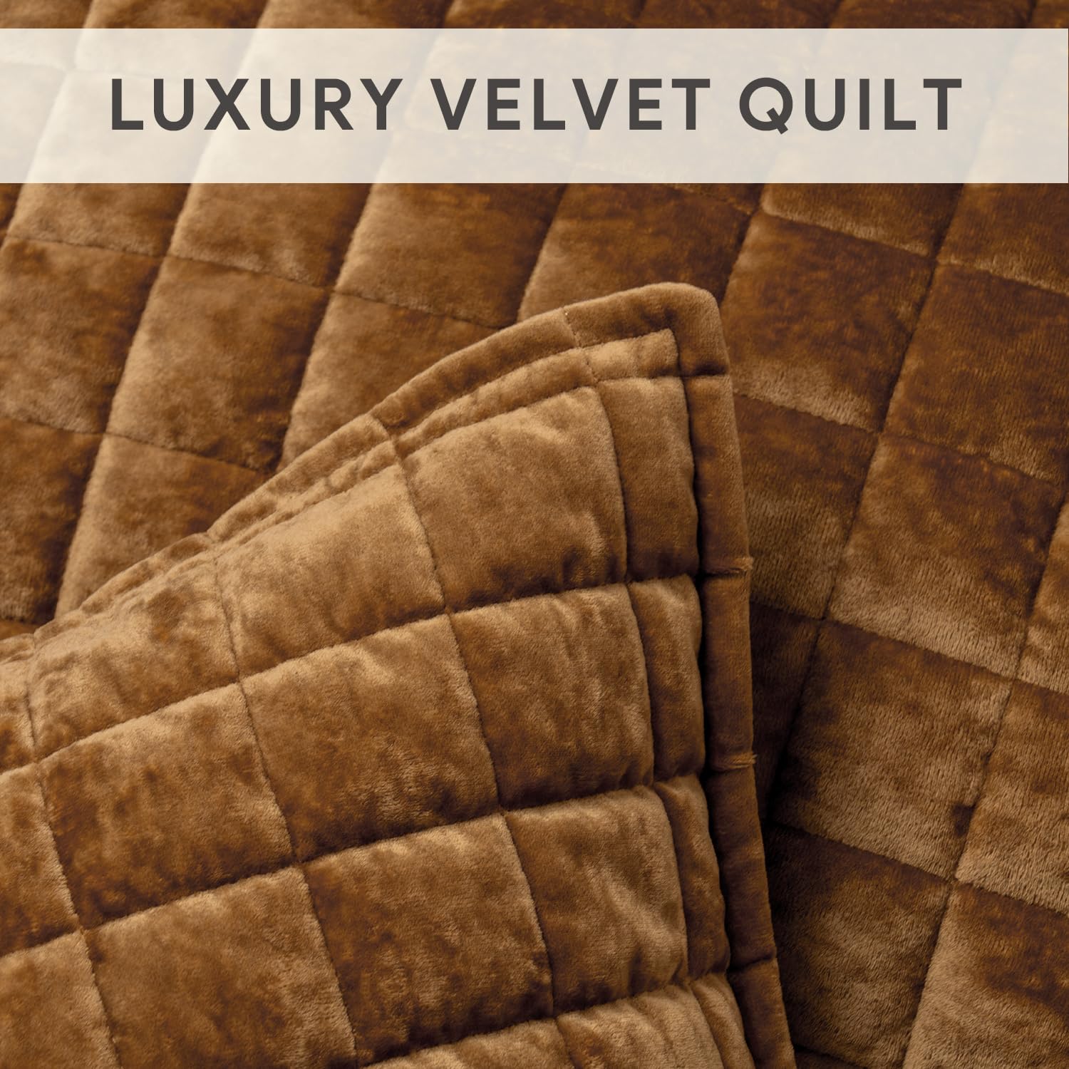 Foto 4 | Juego De Edredón Recyco Luxury Velvet King Size Caramel Gold - Venta Internacional.
