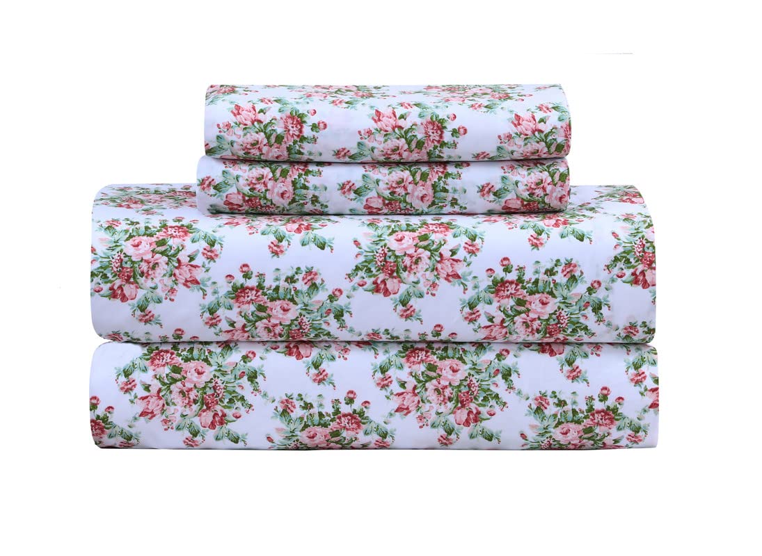 Juego De Sábanas Feather & Stitch, 100% Algodón, 300 Hilos, Percal King - Venta Internacional.
