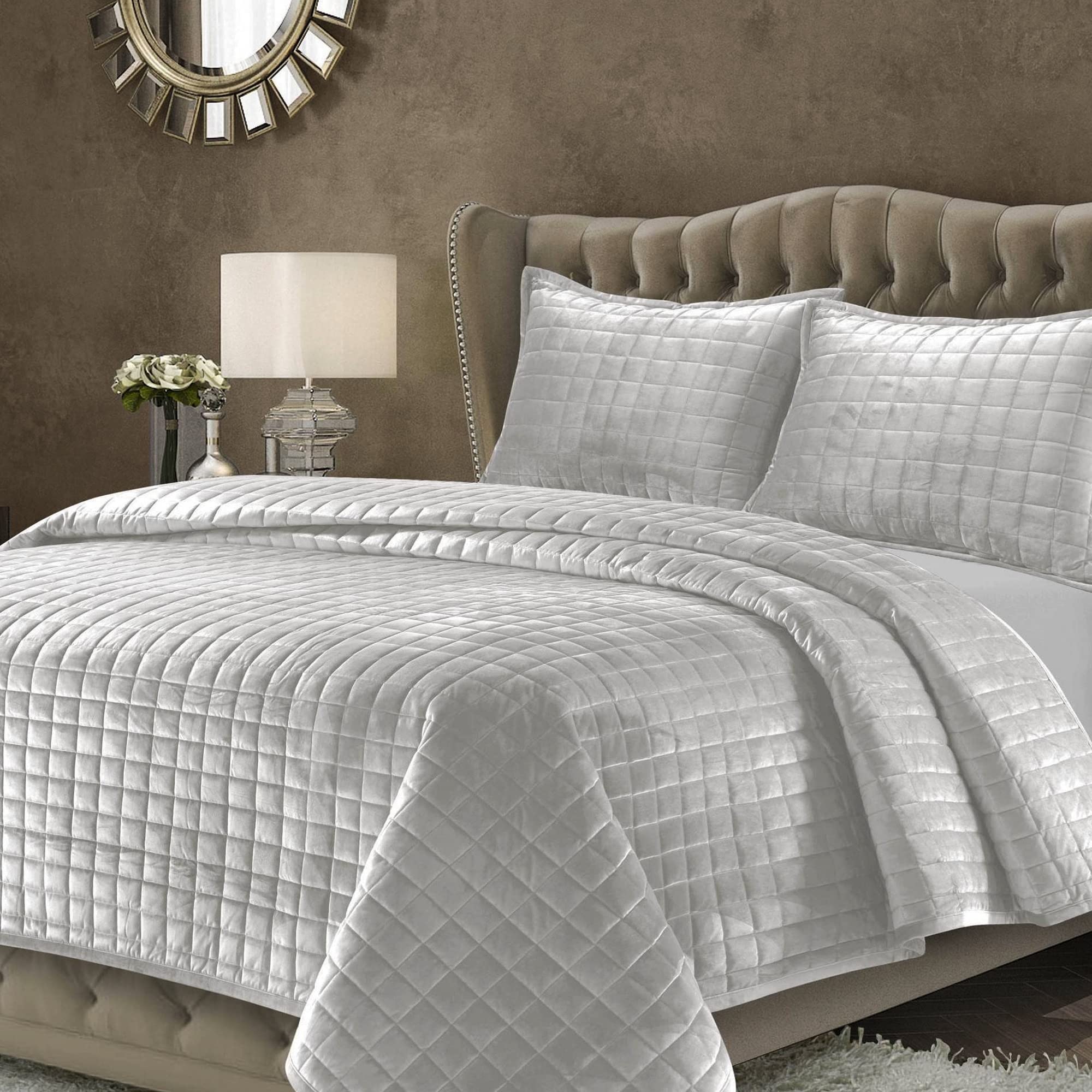 Foto 2 pulgar | Set De Edredón Tribeca Living Luxury Velvet Queen Silver Grey - Venta Internacional.