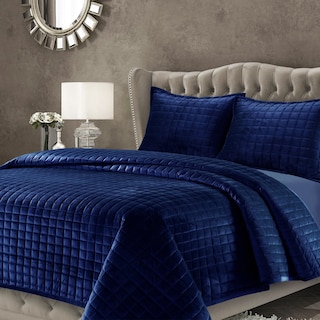 Foto 1 | Juego De Edredón Tribeca Living Luxury Velvet King Size, Azul Marino - Venta Internacional.