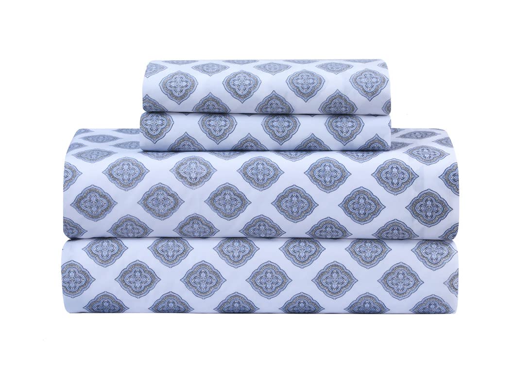 Juego De Sábanas Feather & Stitch, 100% Algodón, 300 Hilos, Percal King - Venta Internacional.