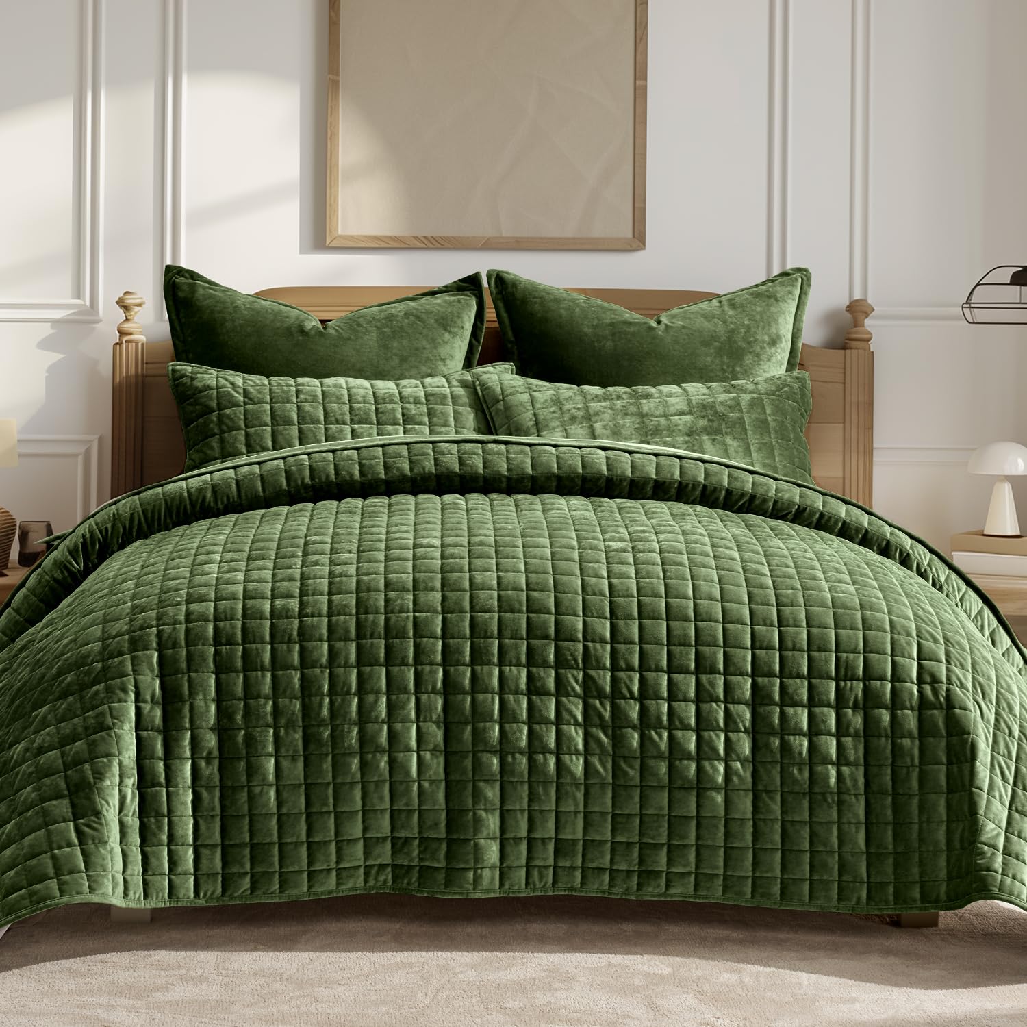 Juego De Edredón Recyco Luxury Velvet Full Queen Con 2 Fundas Loden - Venta Internacional.