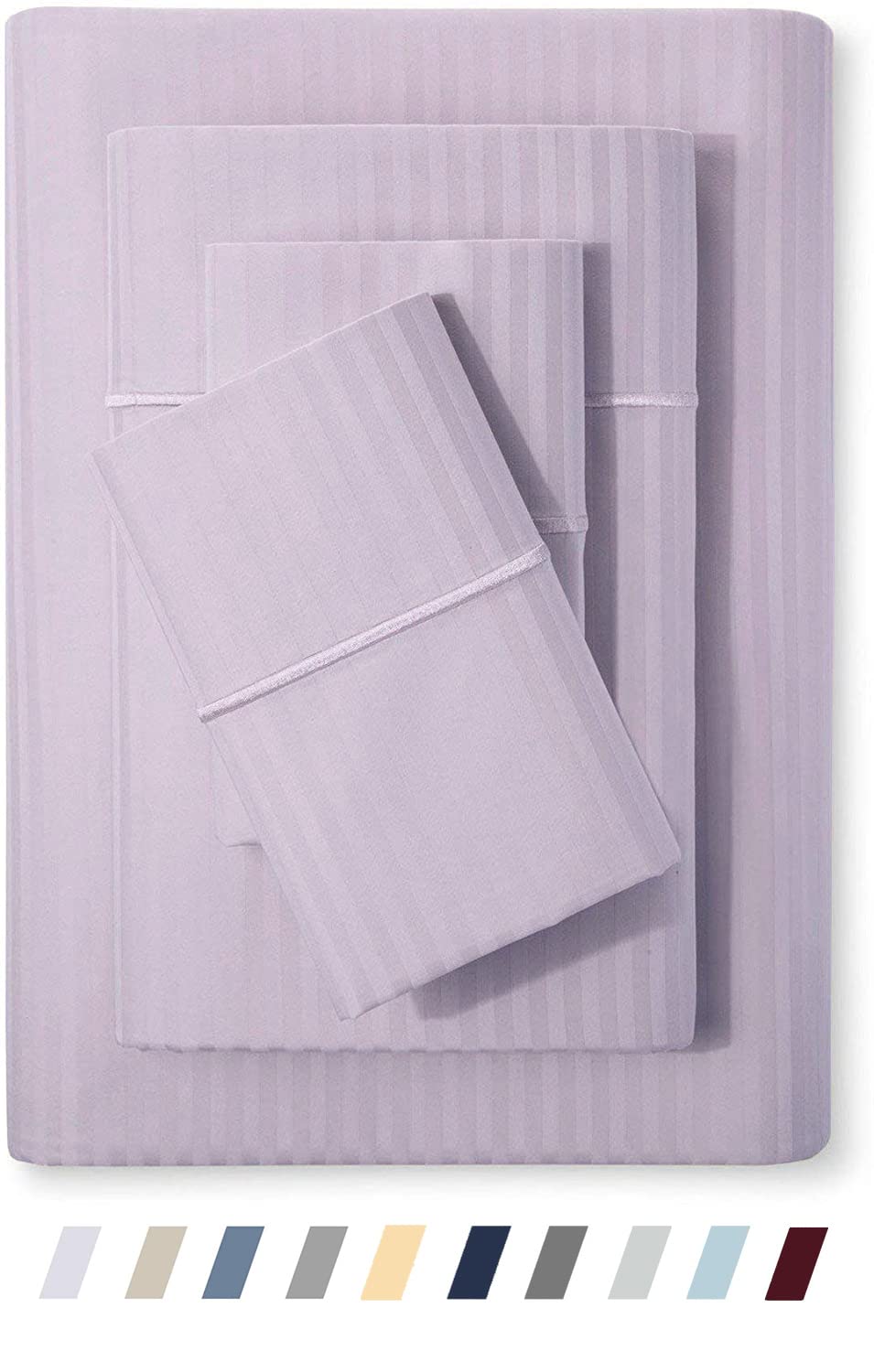 Juego De Sábanas Feather & Stitch 500 Tc Split King Size - Venta Internacional.