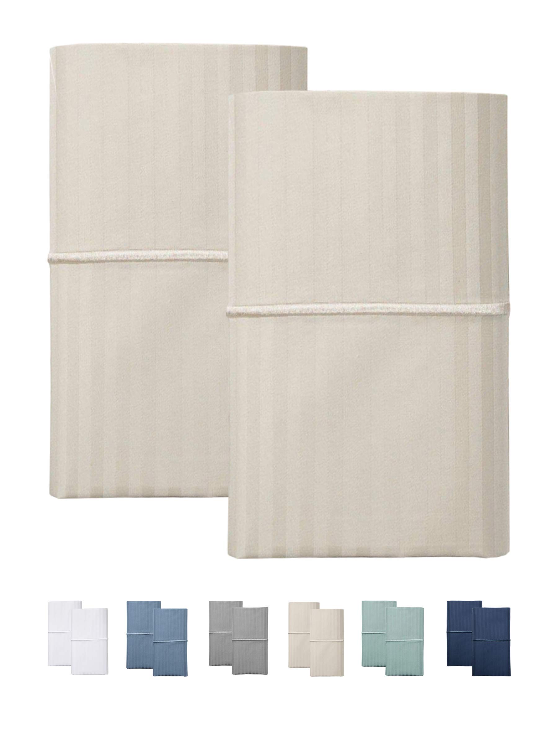 Juego De Fundas De Almohada Feather & Stitch, 100% Algodón, 500 Hilos, 50 X 75 Cm - Venta Internacional.