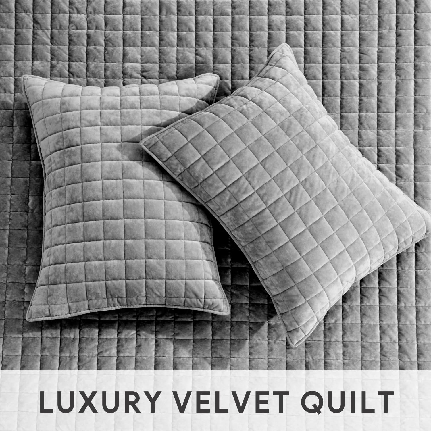 Foto 5 pulgar | Juego De Colcha Recyco Luxury Velvet Full Queen Con 2 Fundas, Color Gris - Venta Internacional.