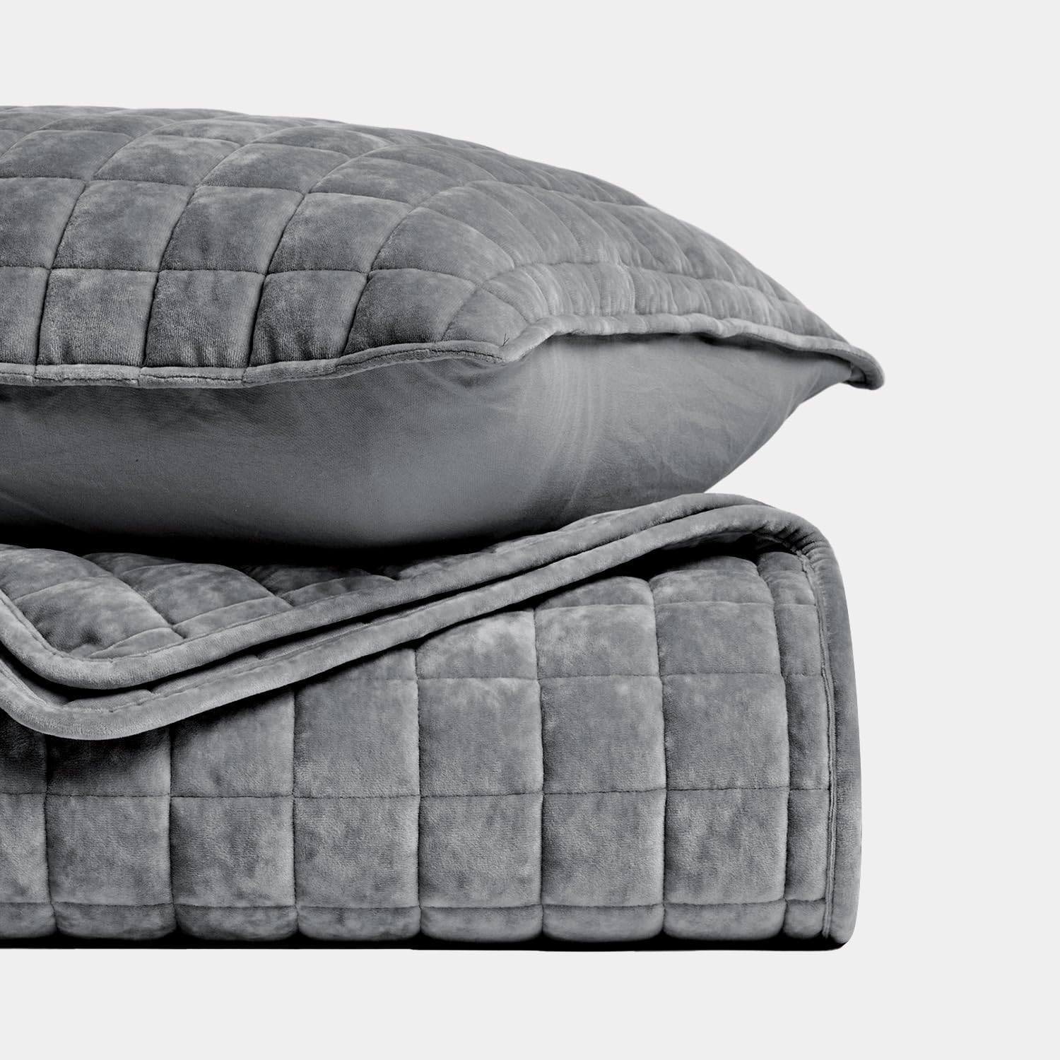 Foto 5 | Juego De Colcha Recyco Luxury Velvet Full Queen Con 2 Fundas, Color Gris - Venta Internacional.