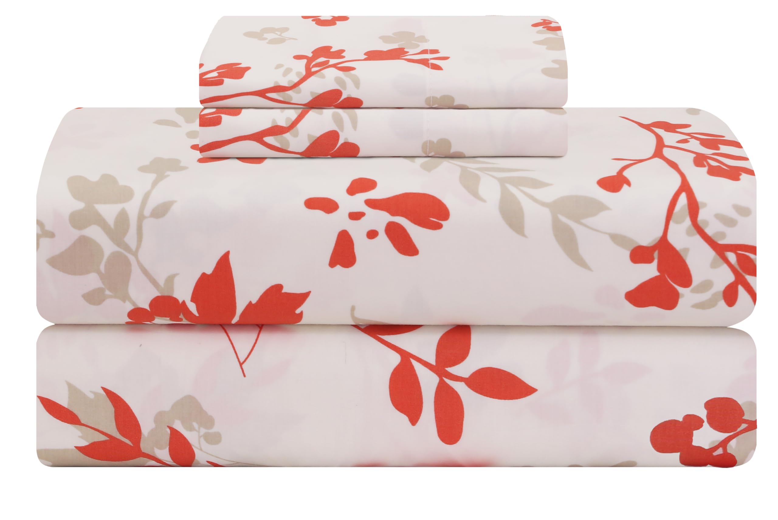 Juego De Sábanas Feather & Stitch, 100% Algodón, 300 Hilos, Percal King - Venta Internacional.