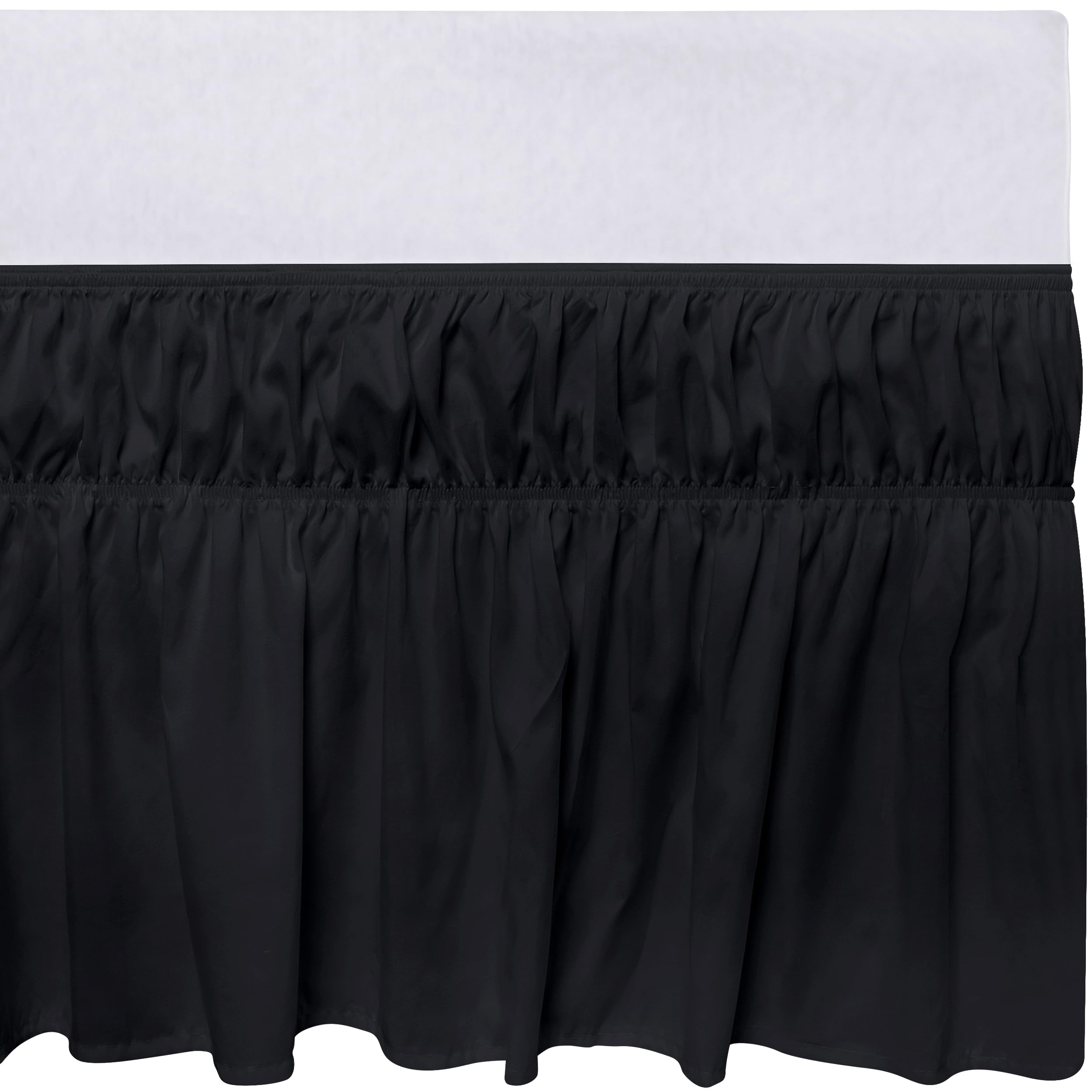 Foto 7 pulgar | Falda De Cama Utopia Bedding Totalmente Elástica Con Volantes De 40 Cm, Color Negro - Venta Internacional.