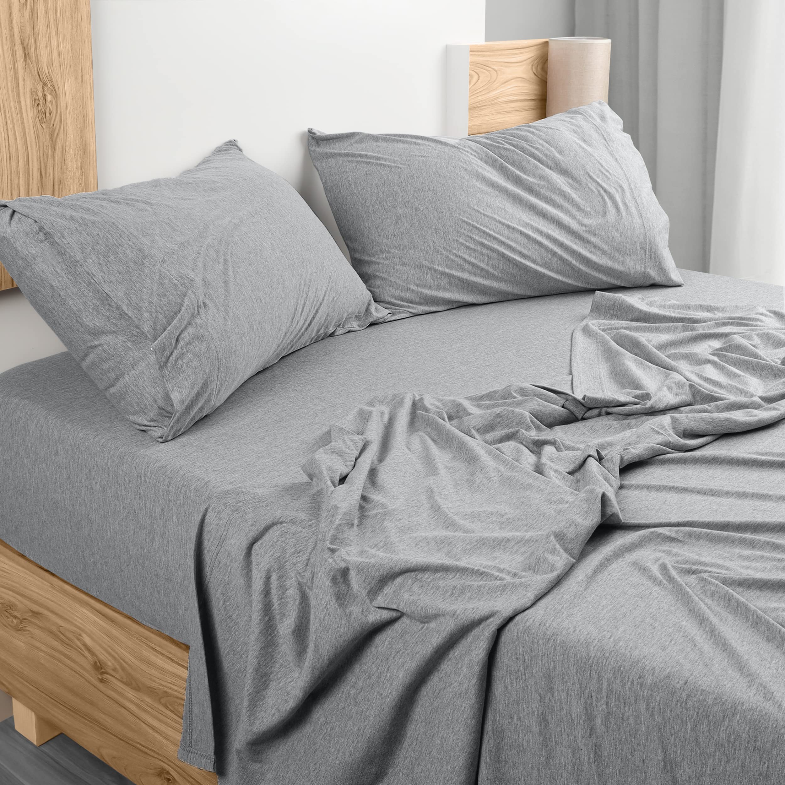 Juego De Sábanas Utopia Bedding, Jersey Completo, Mezcla De Algodón, Gris - Venta Internacional.