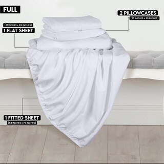 Foto 2 | Juego De Sábanas Utopia Bedding De Microfibra Totalmente Cepillada, Color Blanco - Venta Internacional.