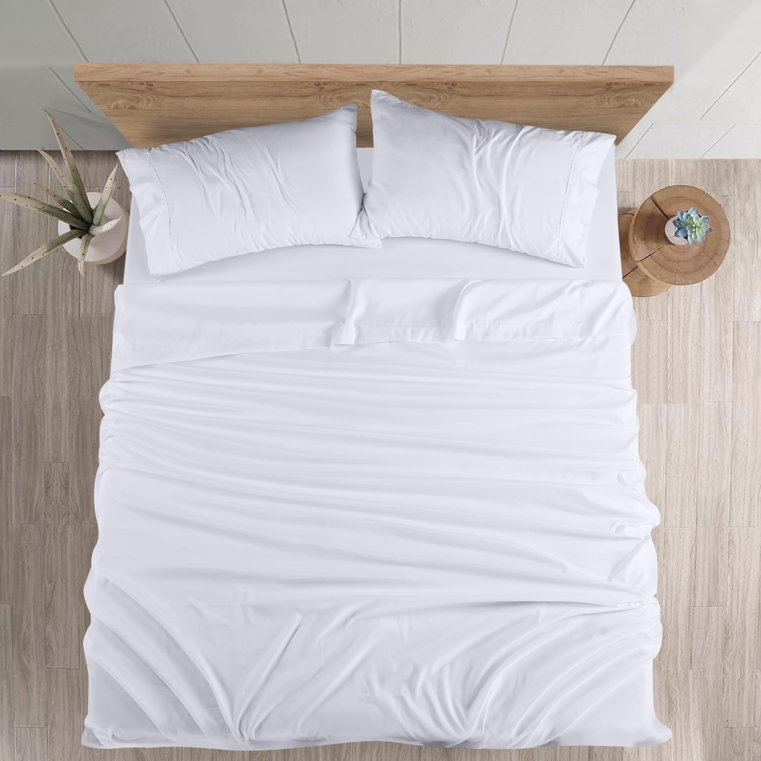 Foto 4 pulgar | Juego De Sábanas Utopia Bedding De Microfibra Totalmente Cepillada, Color Blanco - Venta Internacional.