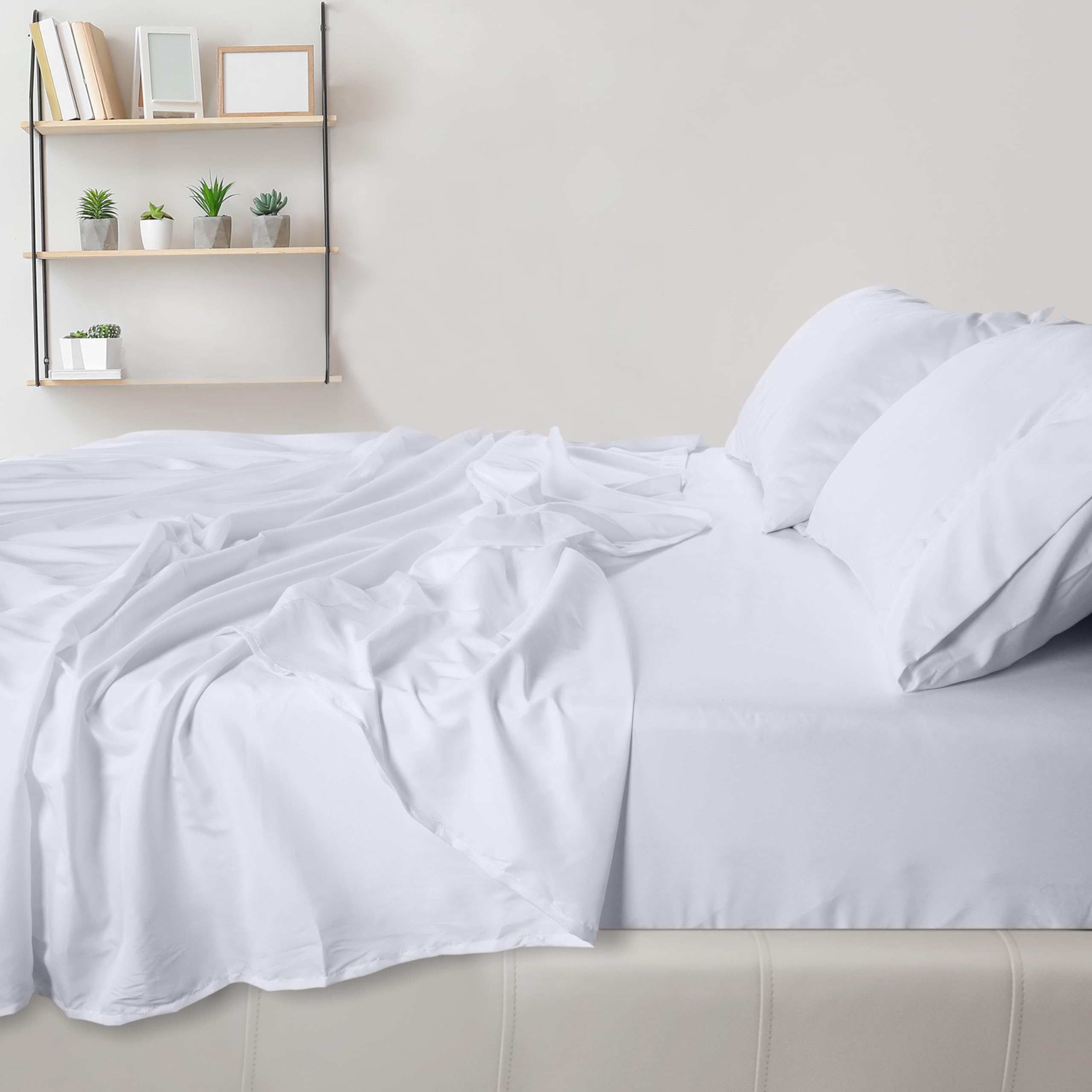 Foto 5 pulgar | Juego De Sábanas Utopia Bedding De Microfibra Totalmente Cepillada, Color Blanco - Venta Internacional.