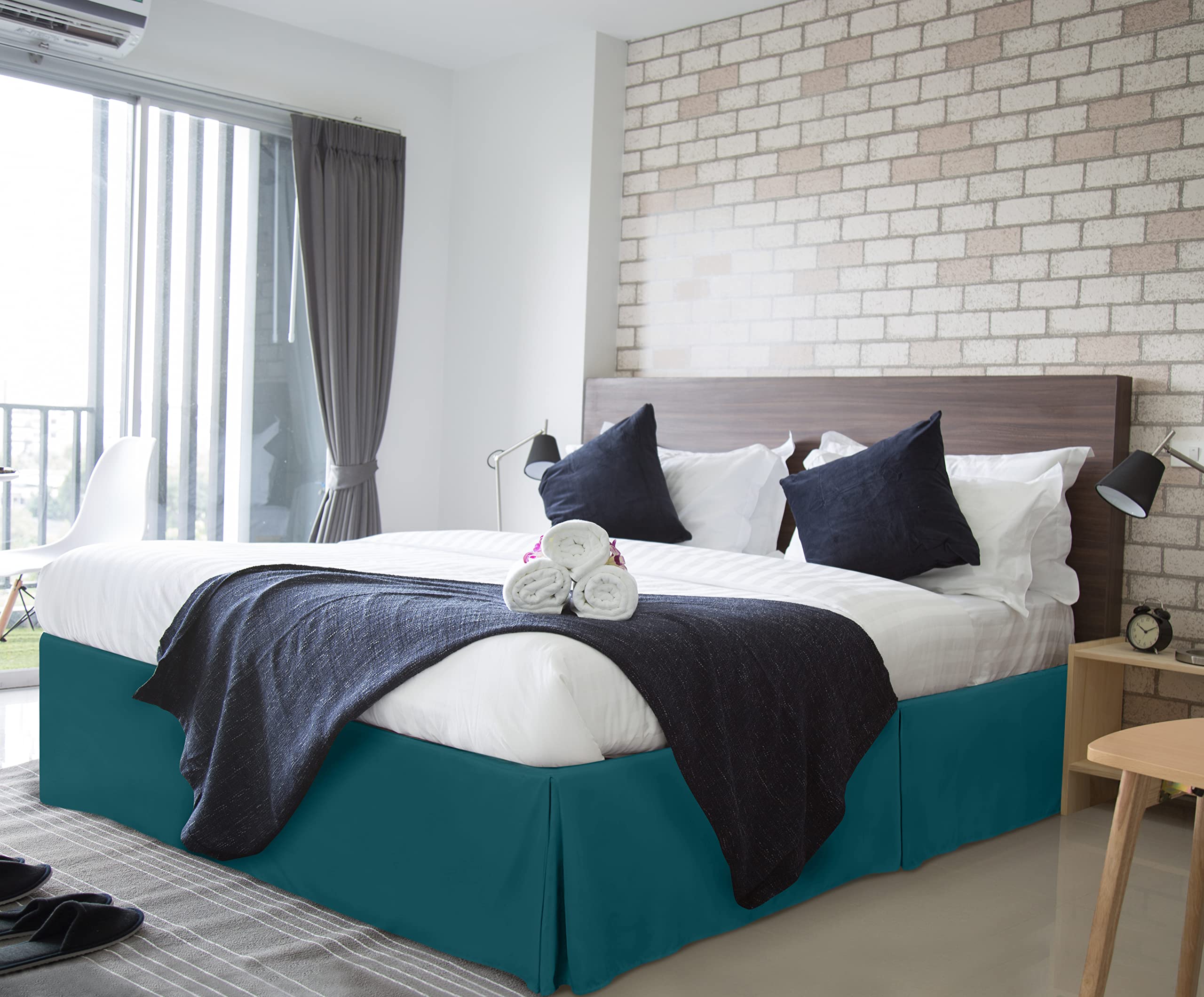 Foto 5 | Falda De Cama Utopia Bedding King, Microfibra, 40 Cm, Caída, Color Verde Azulado - Venta Internacional.