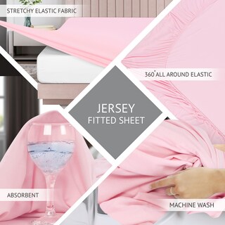 Foto 6 | Juego De Sábanas Utopia Bedding, Jersey De Punto De Algodón, Talla King, Rosa - Venta Internacional.