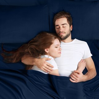 Foto 5 | Juego De Sábanas Utopia Bedding King Jersey De Punto, 4 Piezas, Azul Marino - Venta Internacional.