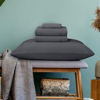 Foto 3 | Juego De Sábanas Utopia Bedding Queen Jersey De Algodón Gris Oscuro - Venta Internacional.