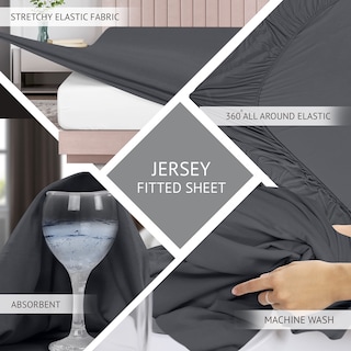 Foto 6 | Juego De Sábanas Utopia Bedding Queen Jersey De Algodón Gris Oscuro - Venta Internacional.