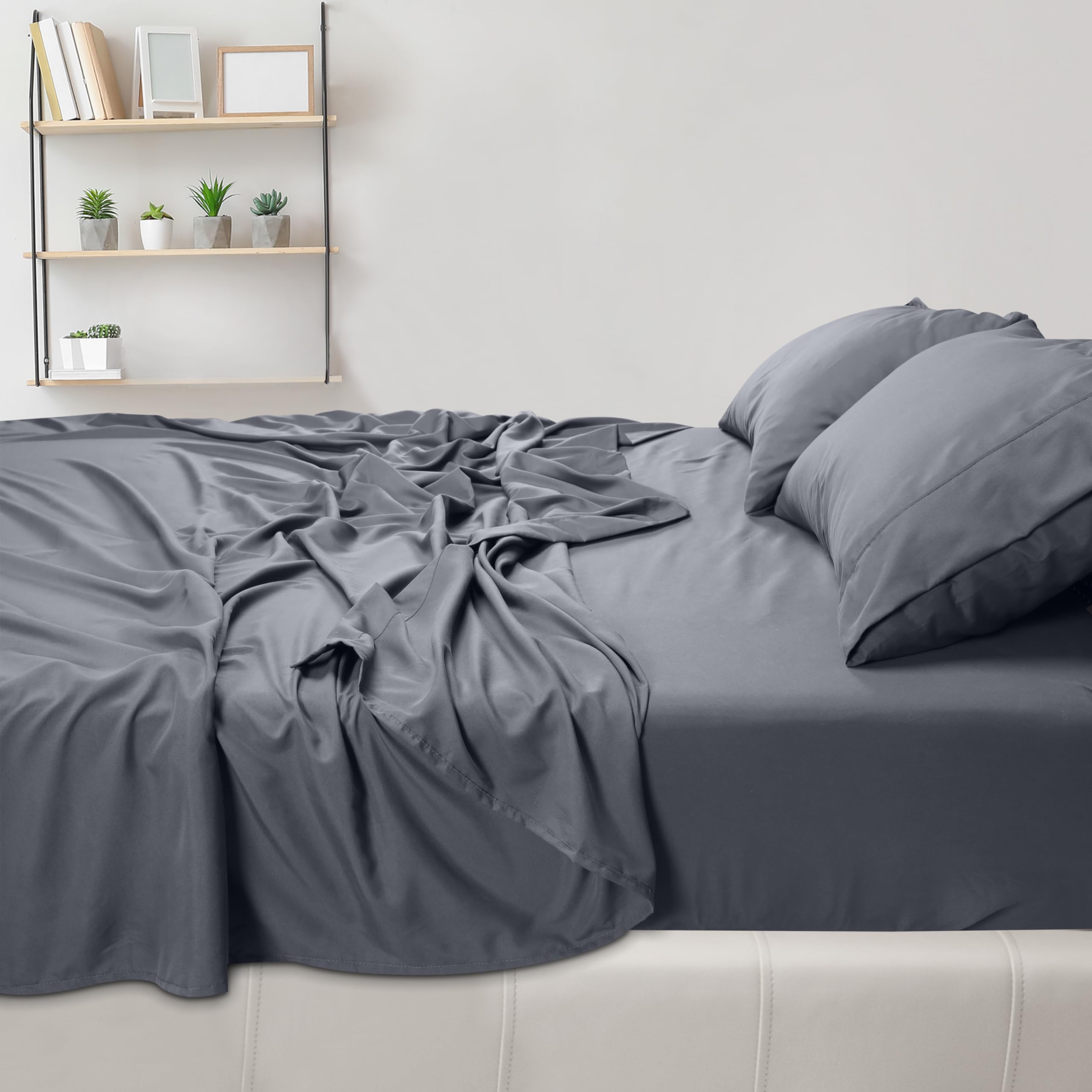 Foto 5 pulgar | Juego De Sábanas Utopia Bedding Queen De Microfibra Cepillada, Color Gris - Venta Internacional.