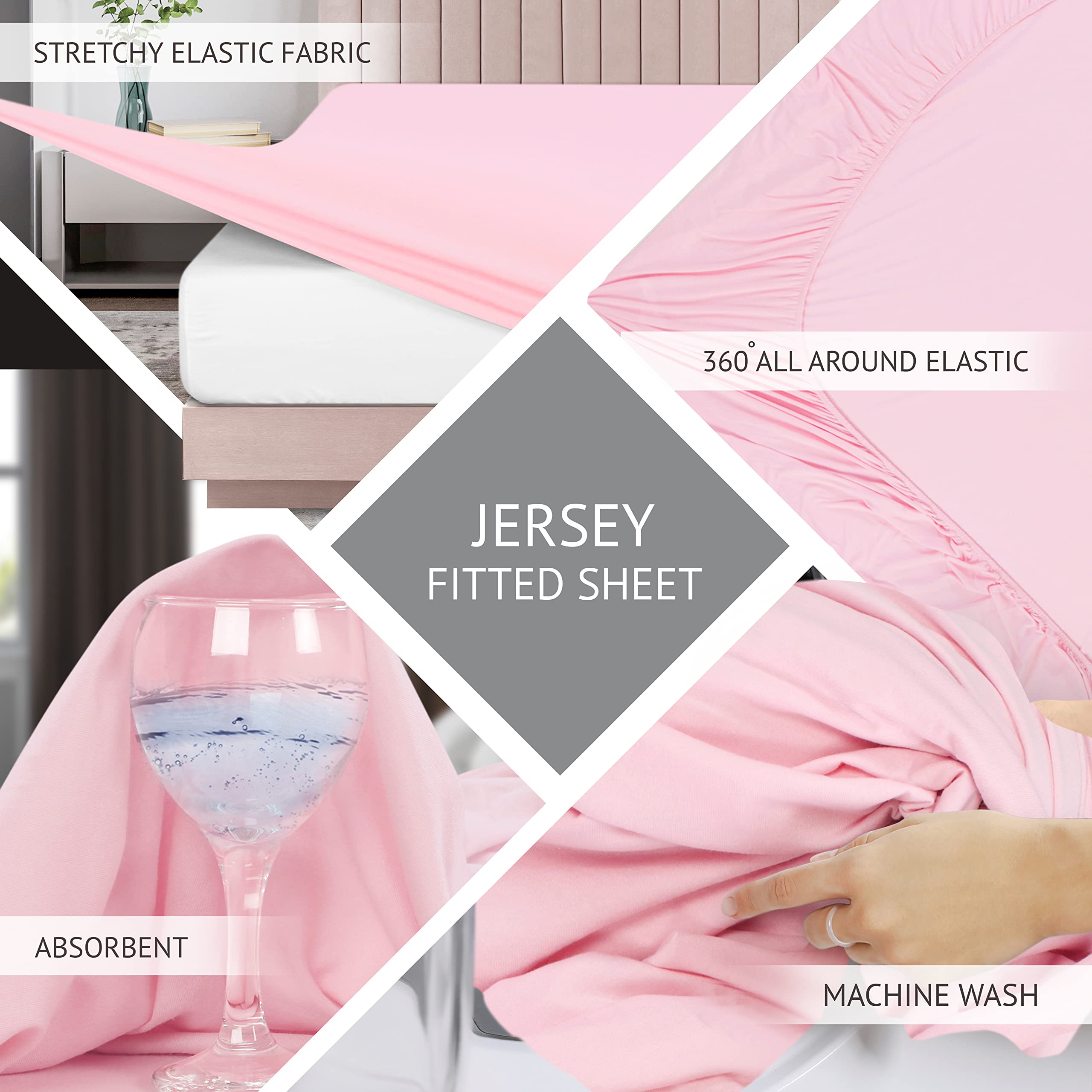 Foto 6 | Juego De Sábanas Utopia Bedding Queen Jersey, Mezcla De Algodón, Rosa - Venta Internacional.