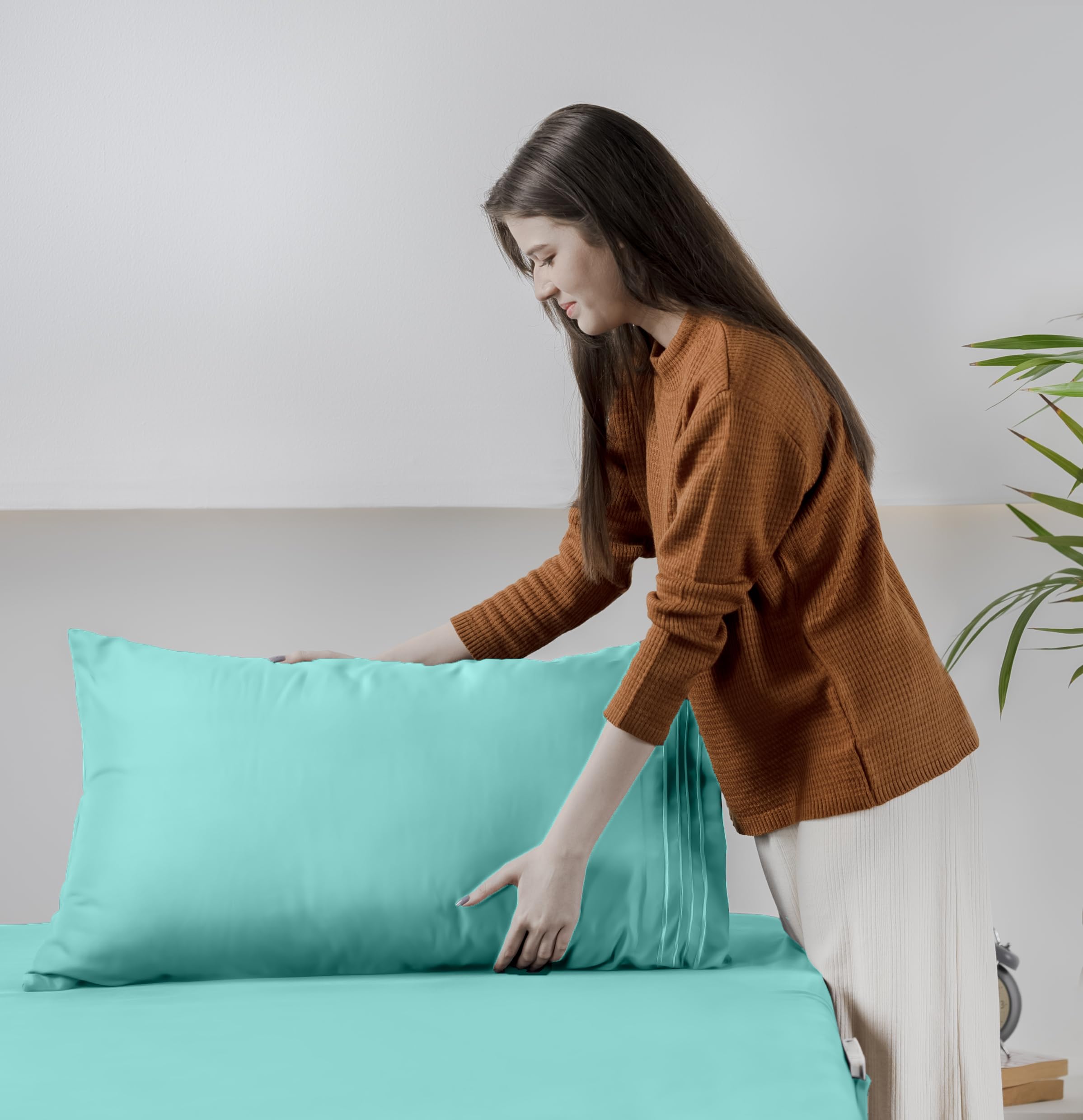 Foto 4 pulgar | Juego De Sábanas Utopia Bedding King Size, Microfibra, 4 Piezas, Azul Spa - Venta Internacional.