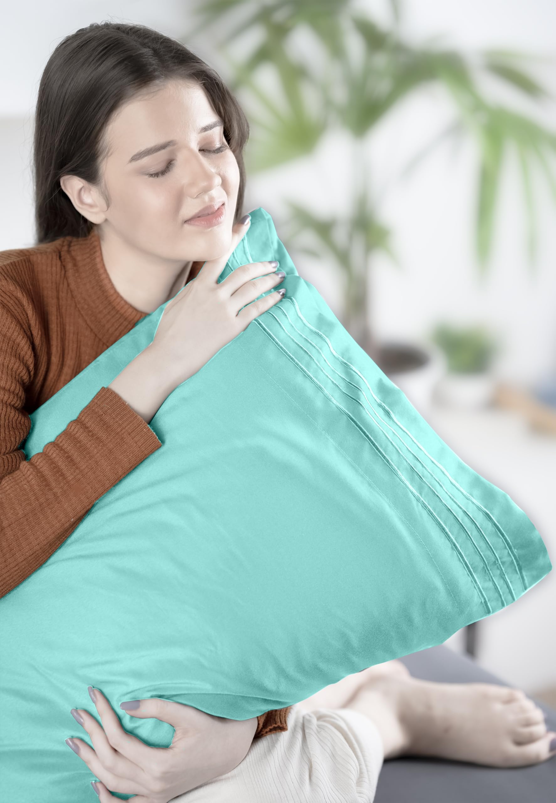 Foto 5 | Juego De Sábanas Utopia Bedding King Size, Microfibra, 4 Piezas, Azul Spa - Venta Internacional.