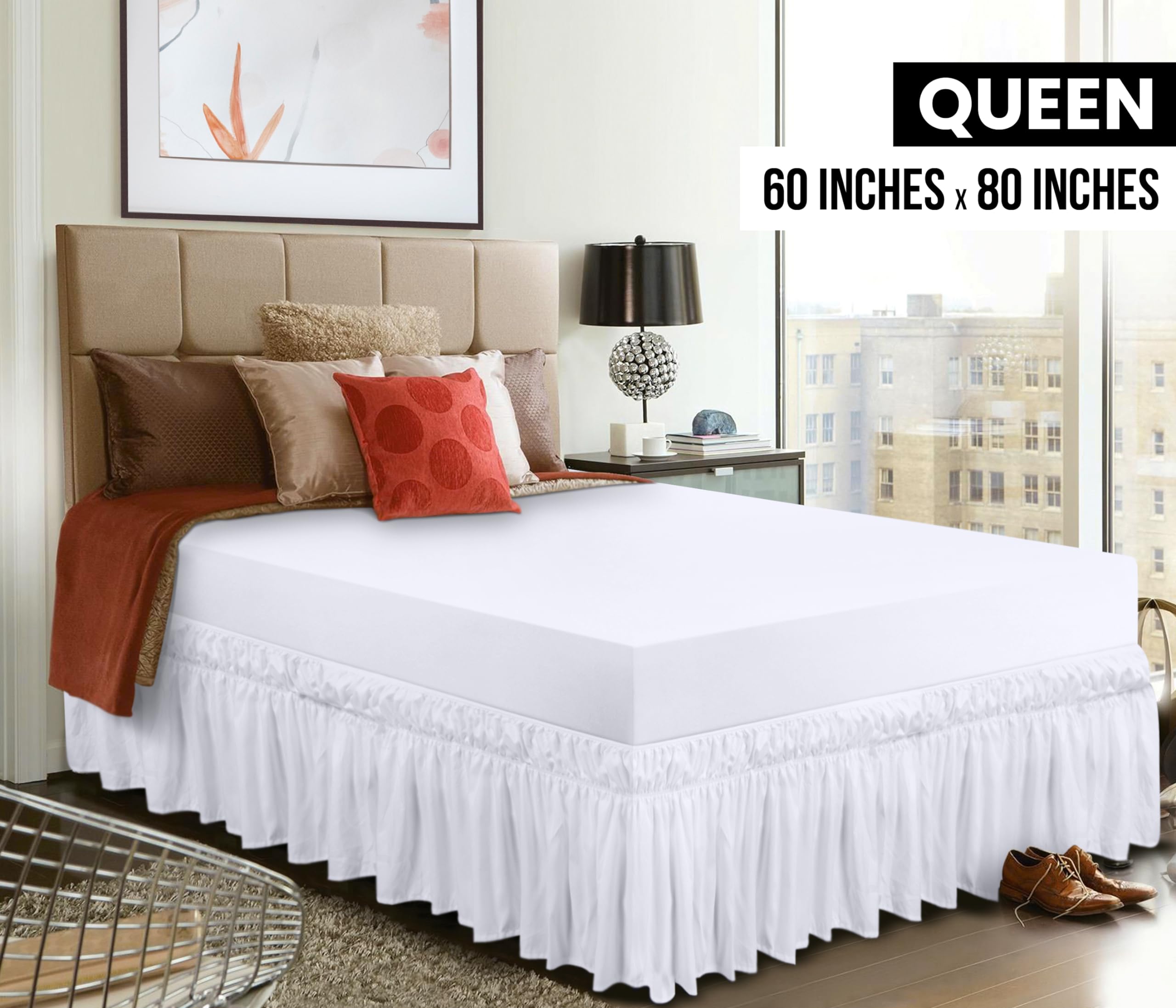 Foto 3 pulgar | Skirt Utopia Bedding Queen, Microfibra Blanca, 40 Cm De Caída - Venta Internacional.
