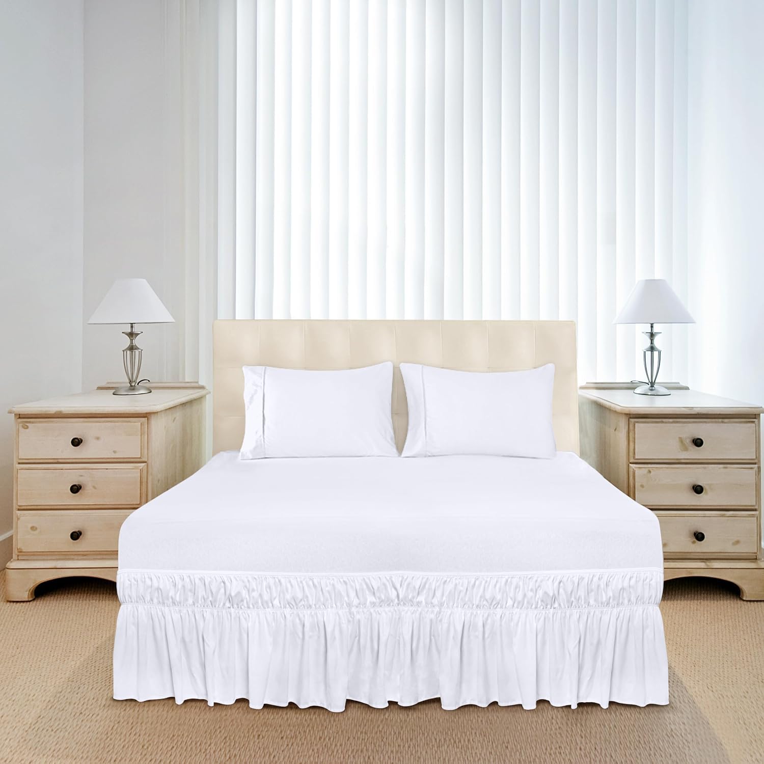 Foto 4 | Skirt Utopia Bedding Queen, Microfibra Blanca, 40 Cm De Caída - Venta Internacional.