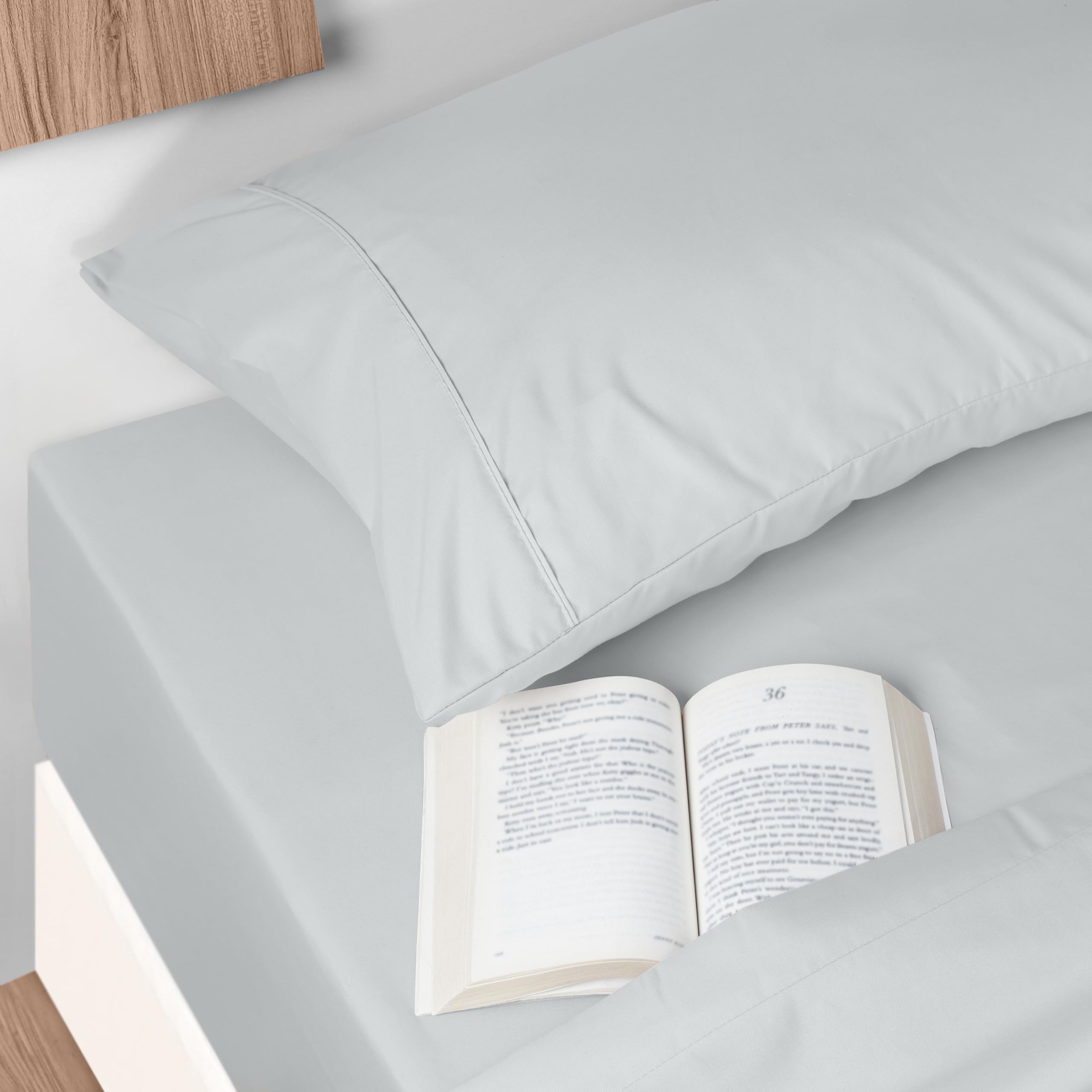 Foto 7 pulgar | Juego De Sábanas Utopia Bedding King De Microfibra Cepillada, Color Gris Claro - Venta Internacional.