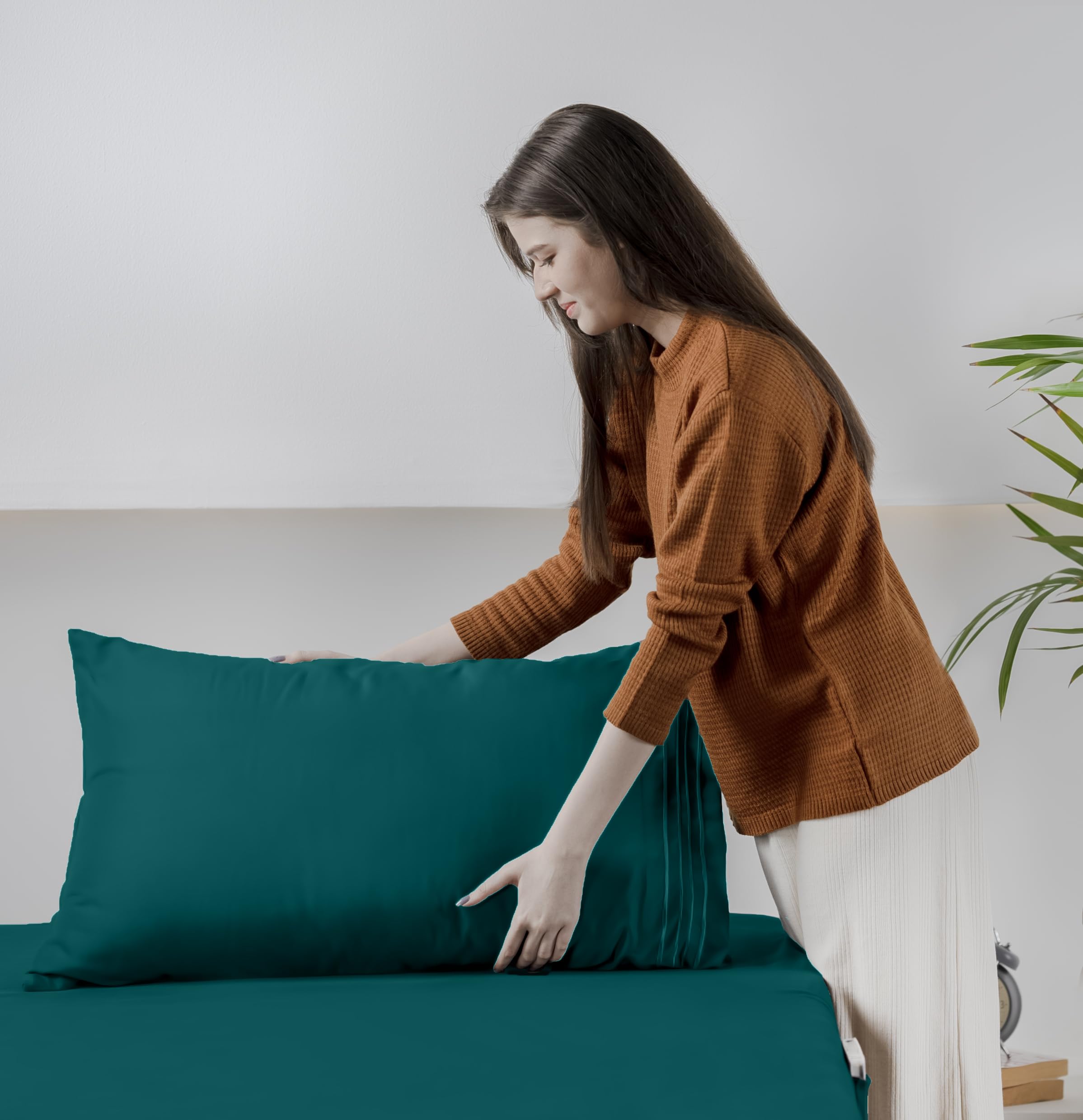 Foto 6 | Juego De Sábanas Utopia Bedding, Tamaño King, Microfibra, Color Verde Azulado, 4 Piezas - Venta Internacional.
